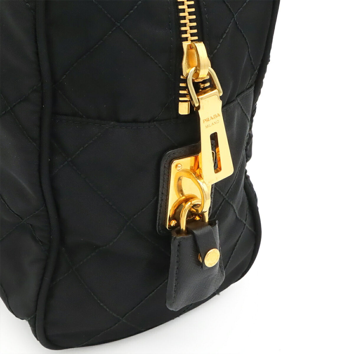 Prada Black Nero White Quilting Shoulder Bag (Pre-Owned)