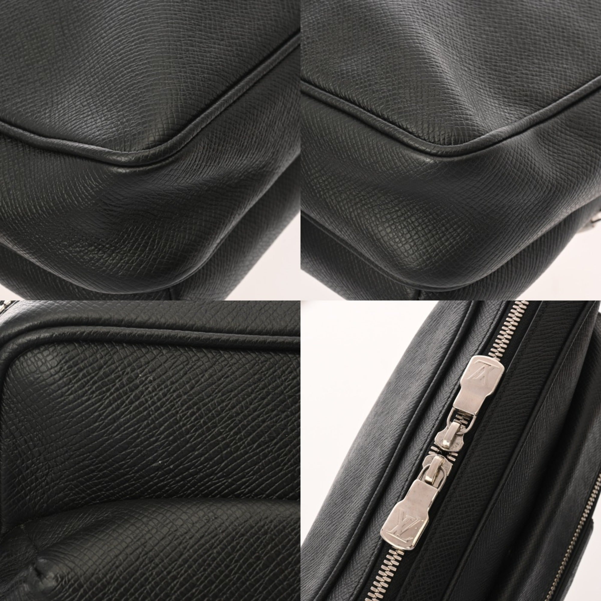 Louis Vuitton Noir Leather Shoulder Bag (Pre-Owned)