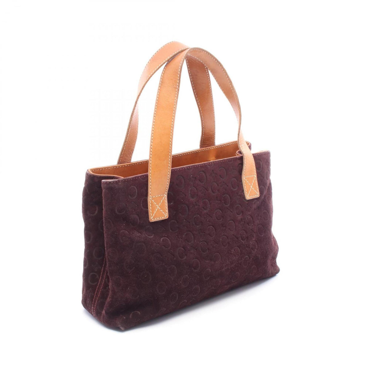 Celine Bordeaux Brown Suede Leather Handbag (Pre-Owned)