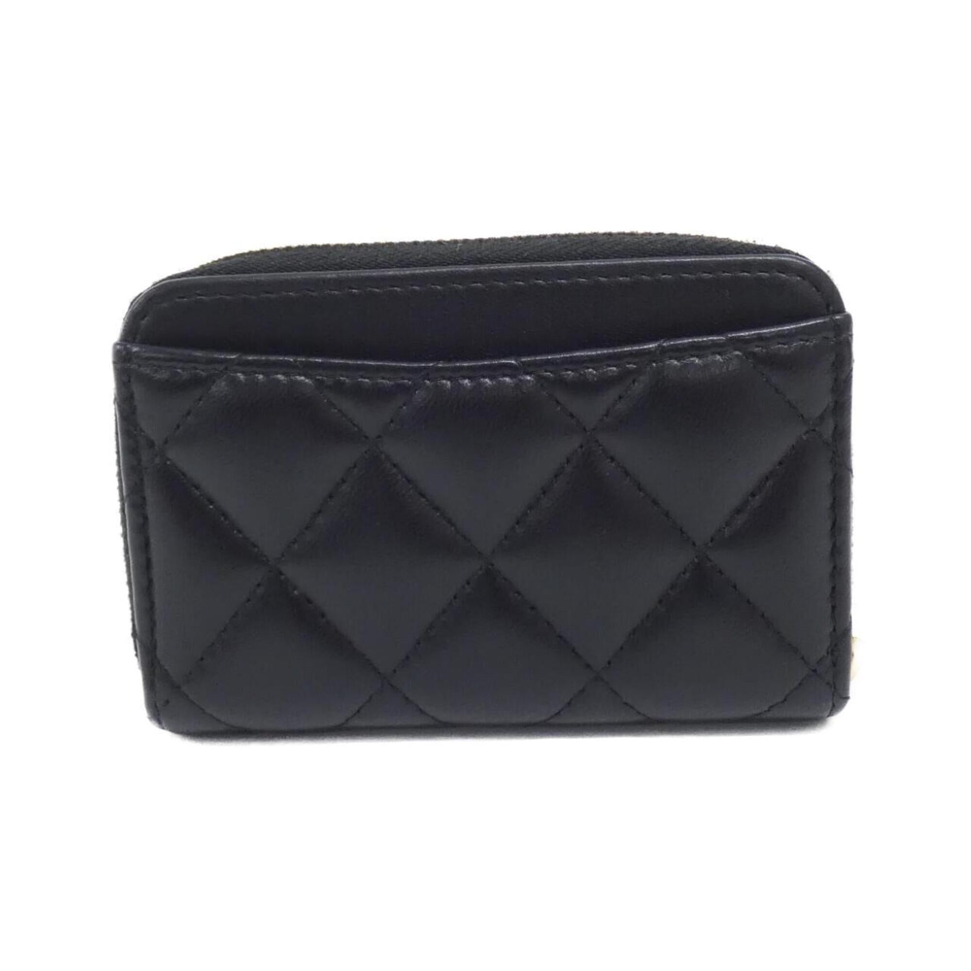 Chanel Black Leather Coin Purse/Coin Case (Pre-Owned)