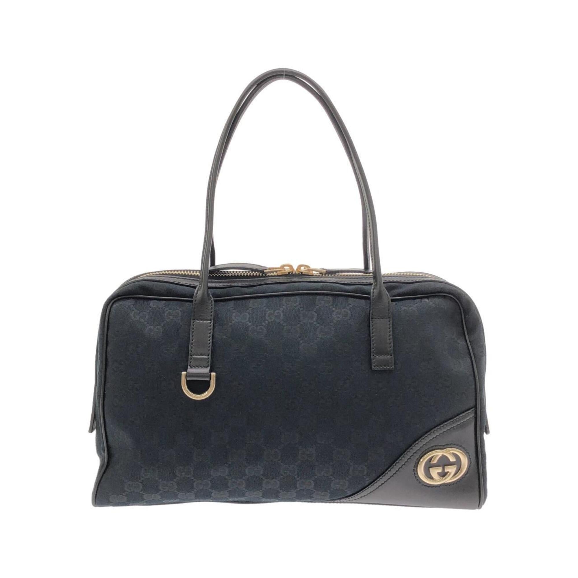 Gucci Black Gg Canvas Handbag (Pre-Owned)