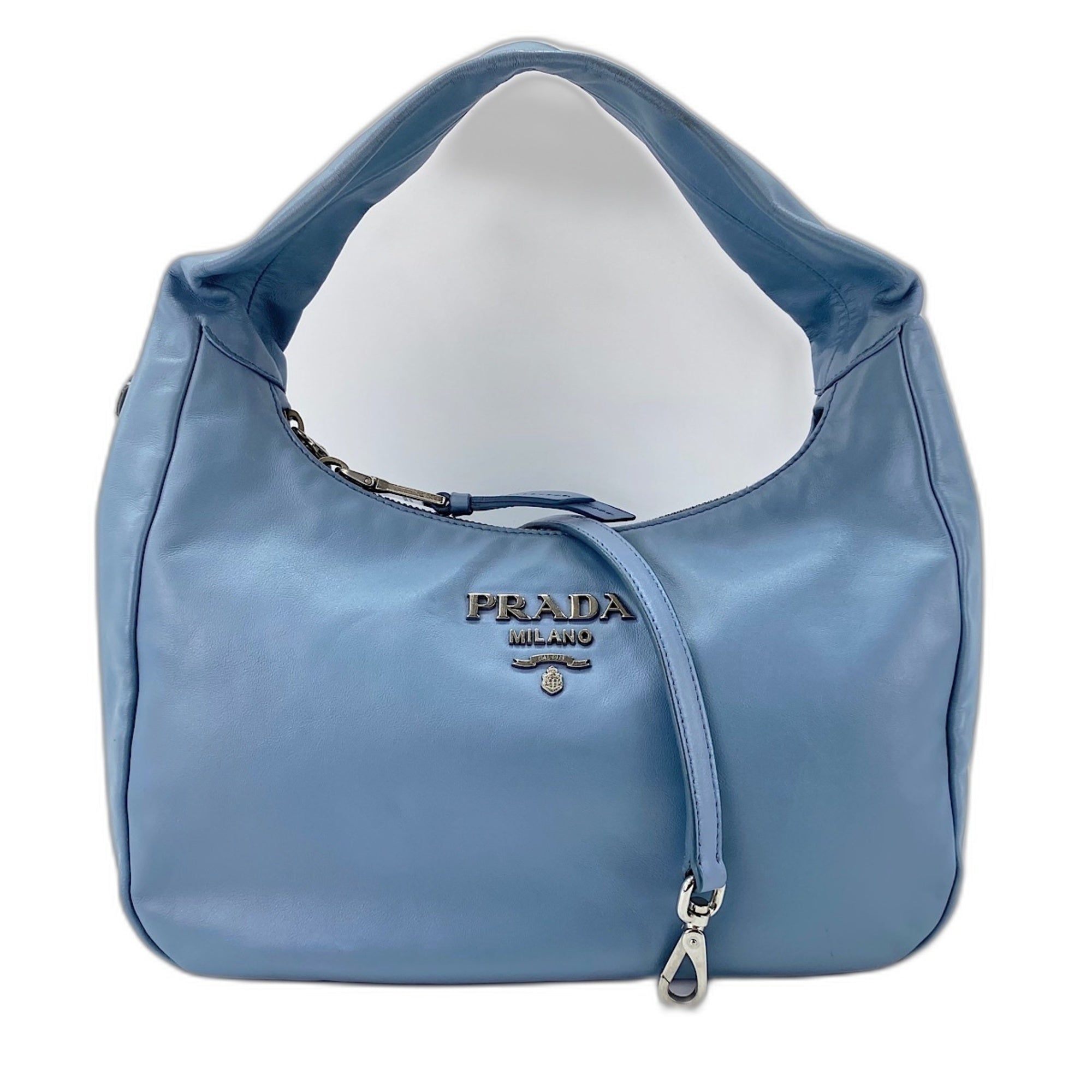 Prada Blue Leather Shoulder Bag (Pre-Owned)