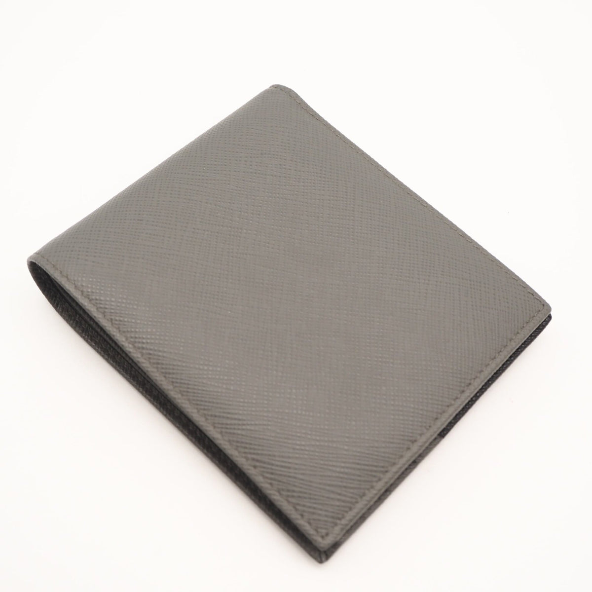Prada Saffiano Gray Navy Saffiano Wallet (Bi-Fold) (Pre-Owned)