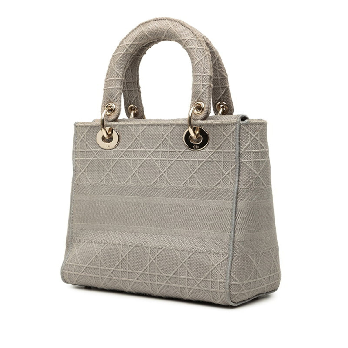 Christian Dior Gray Canvas Handbag Shoulder Bag (Pre-Owned)