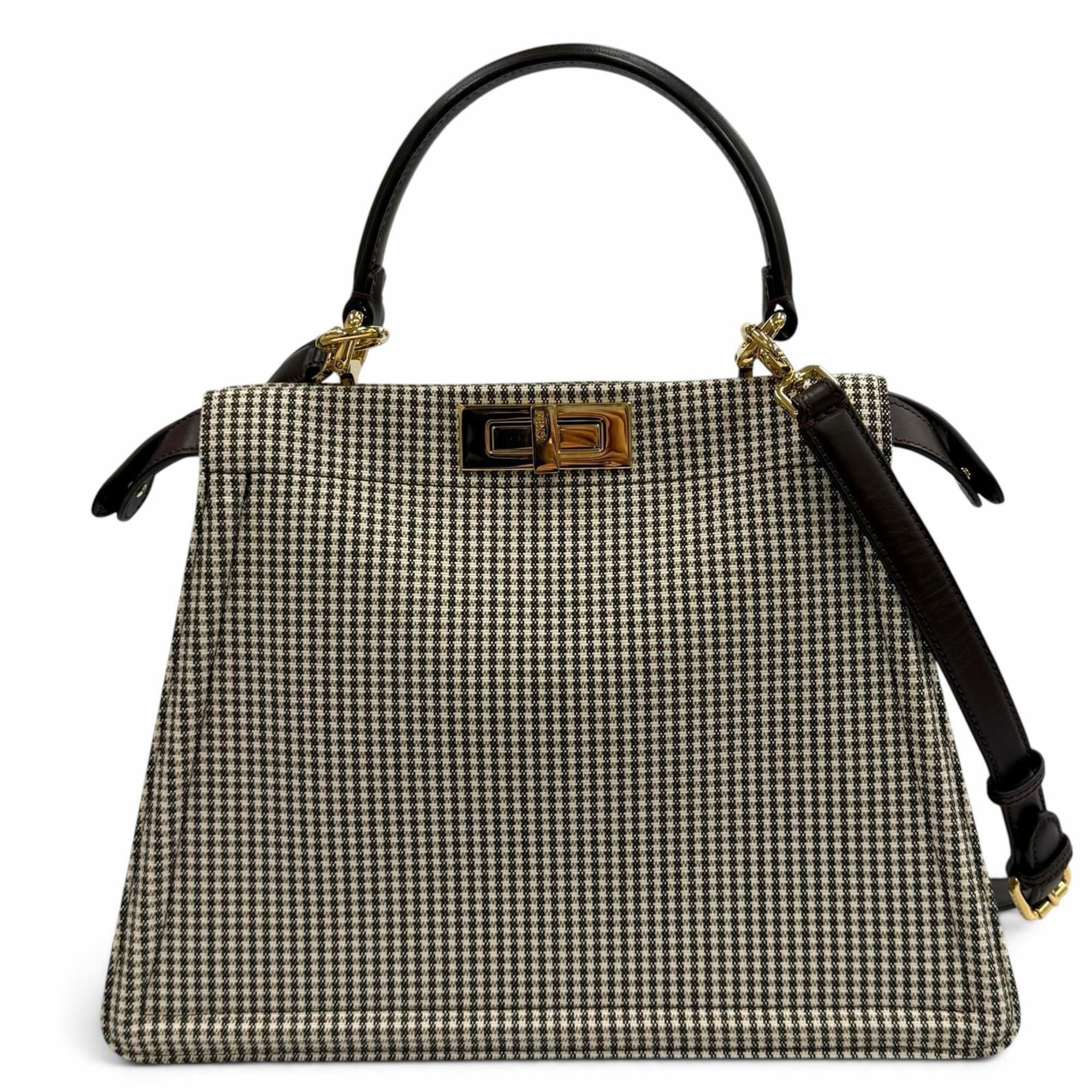 Fendi Brown Canvas Leather Handbag (Pre-Owned)