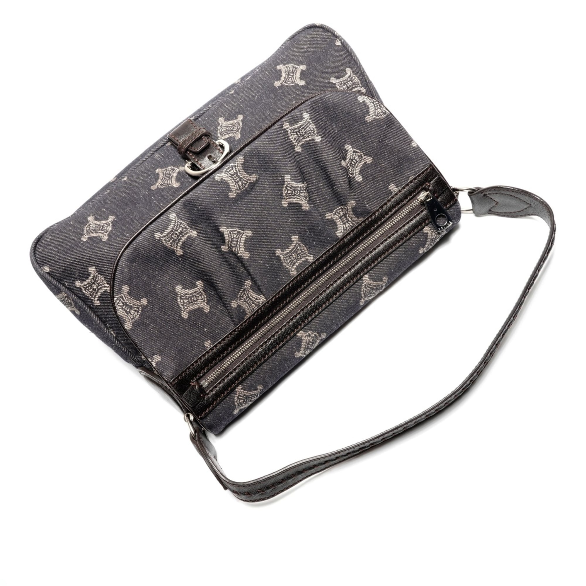 Celine Macadam Navy Denim Shoulder Bag (Pre-Owned)