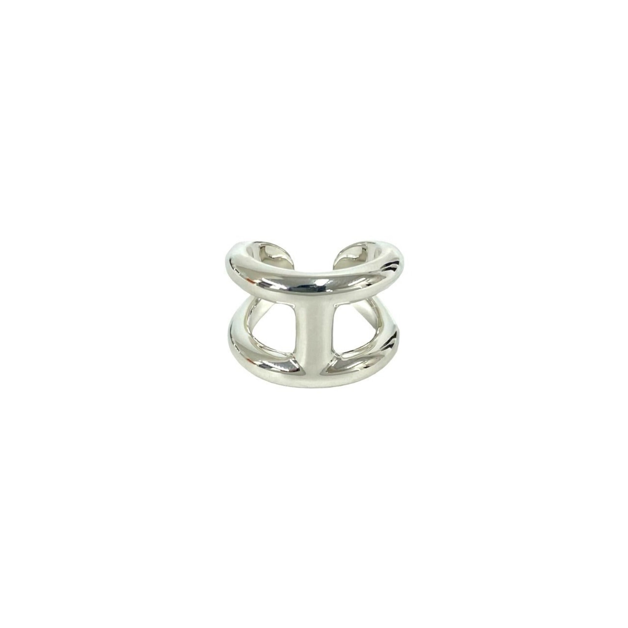 Hermes Silver Silver 925 Band Ring (Pre-Owned)