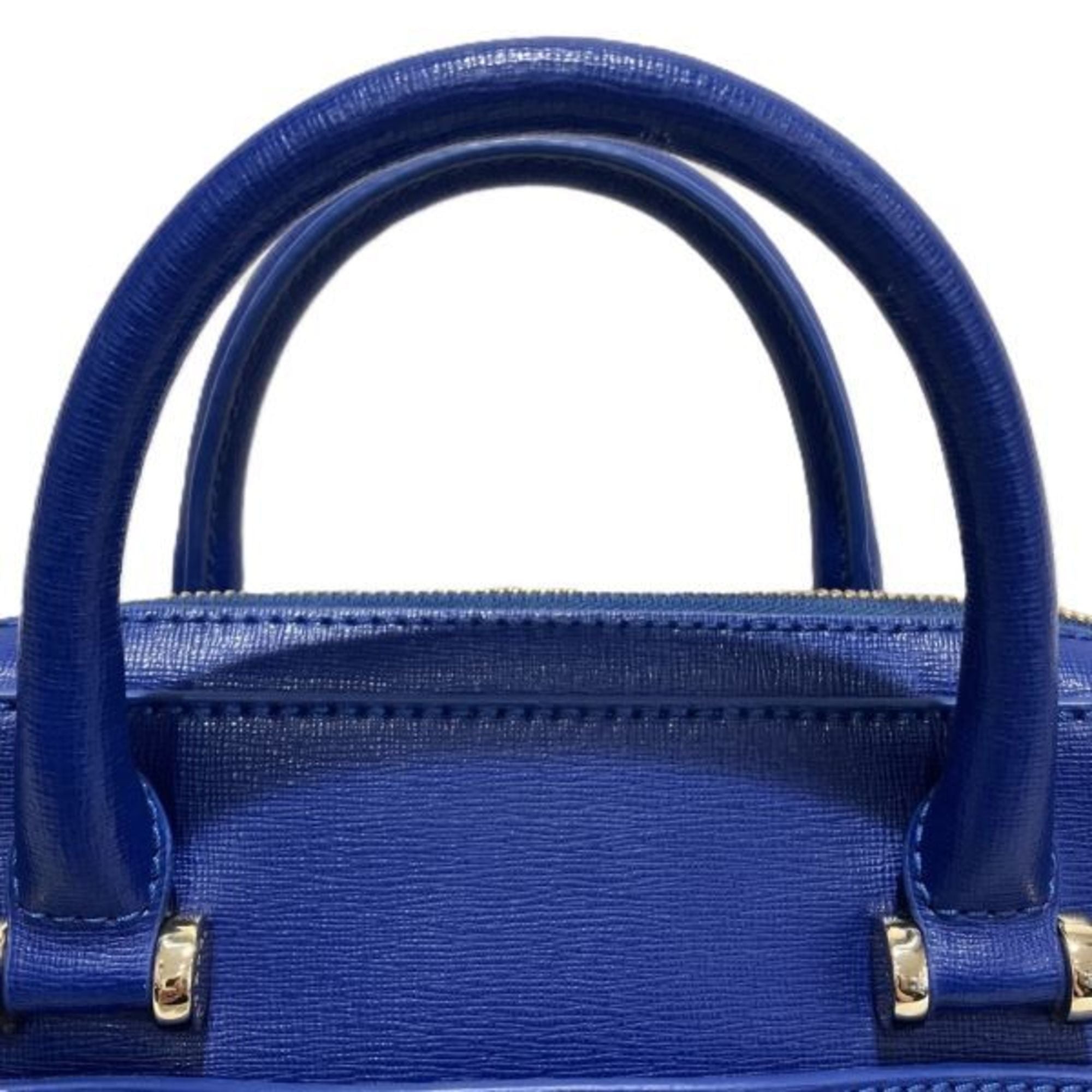 Furla Blue Leather Handbag Shoulder Bag (Pre-Owned)