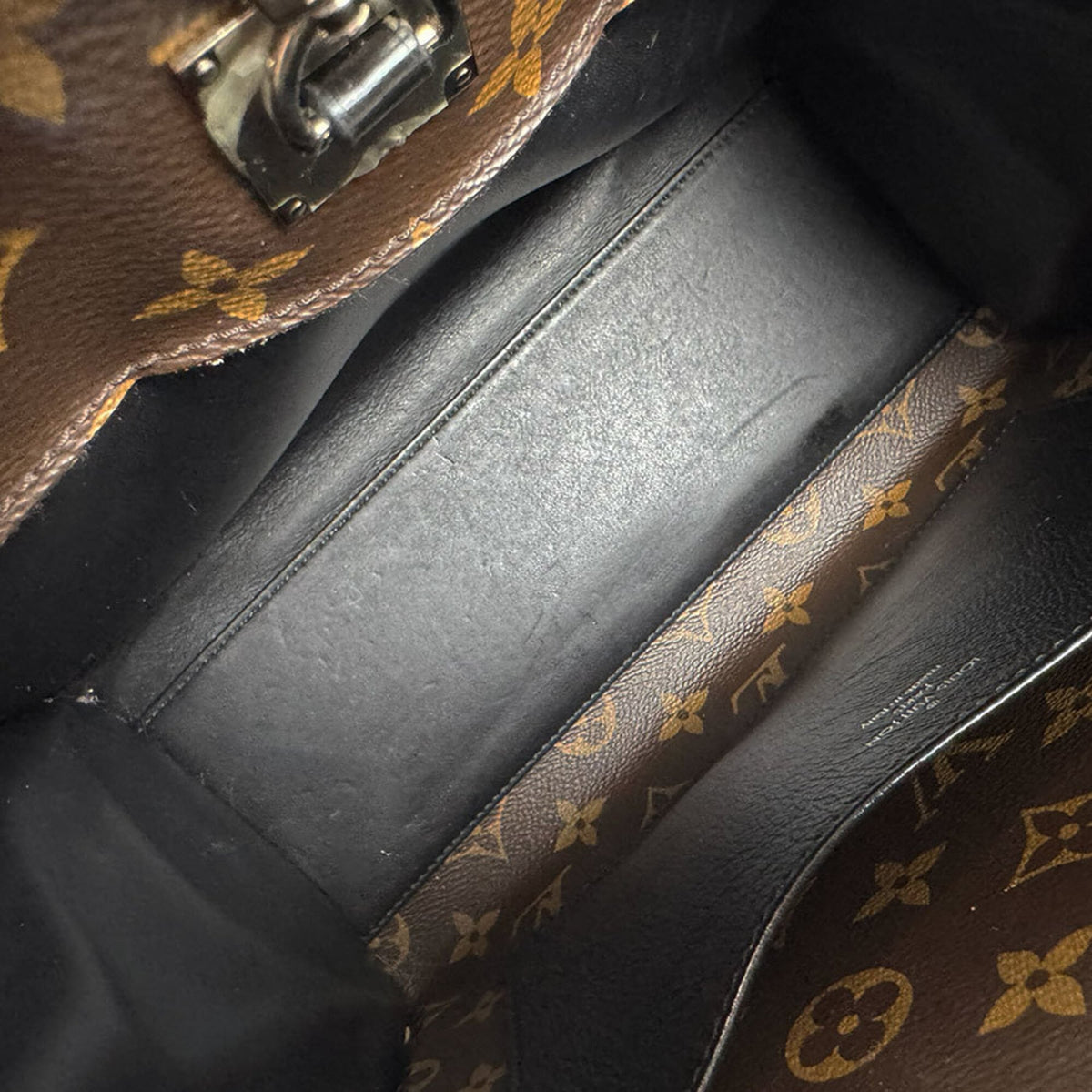 Louis Vuitton Brown Green Monogram Monogram Leather Suede Handbag Shoulder Bag (Pre-Owned)