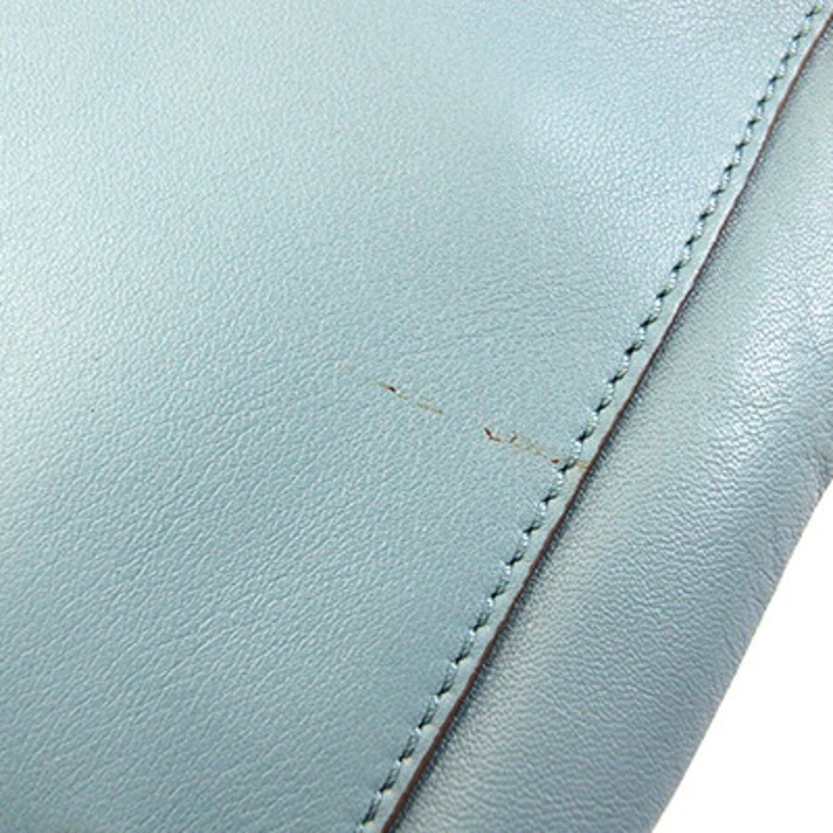 Anya Hindmarch Beige Light Blue Leather Pochette Shoulder Bag (Pre-Owned)