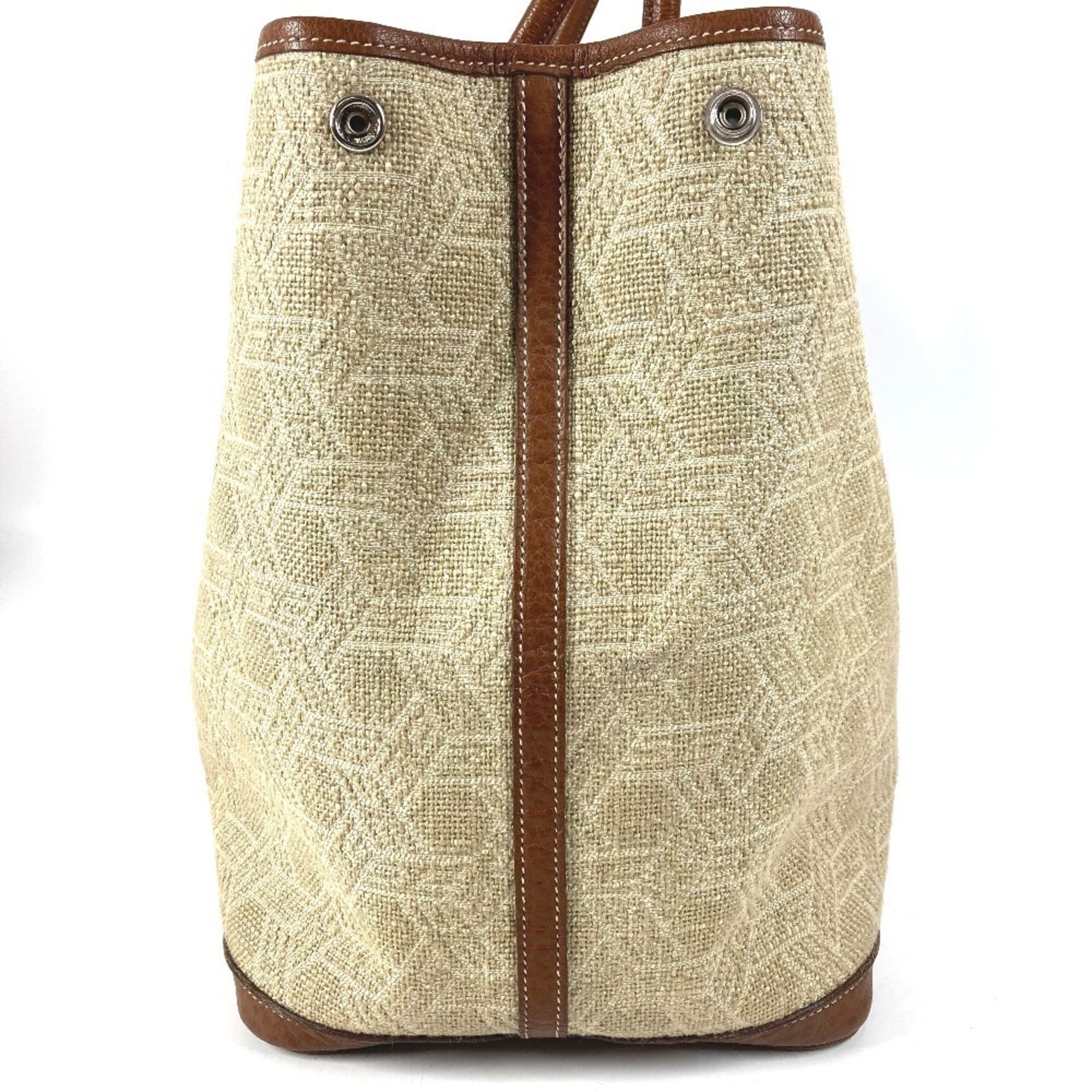 Hermes Beige Toile So H Boston Bag Shoulder Bag Tote Bag (Pre-Owned)