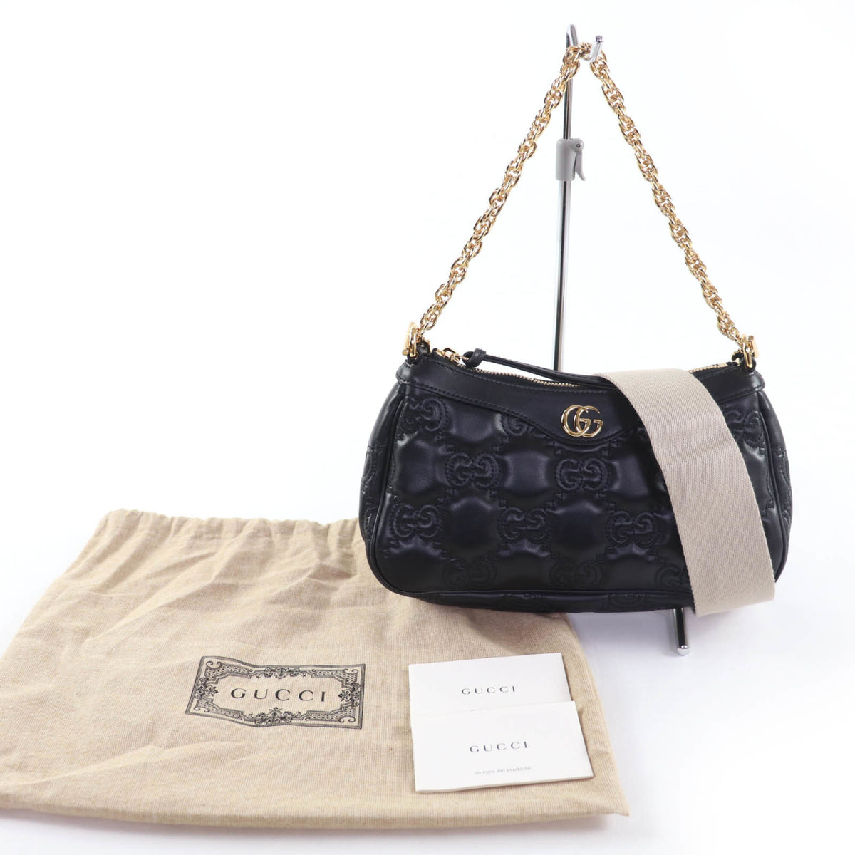 Gucci Black Leather Handbag Shoulder Bag (Pre-Owned)