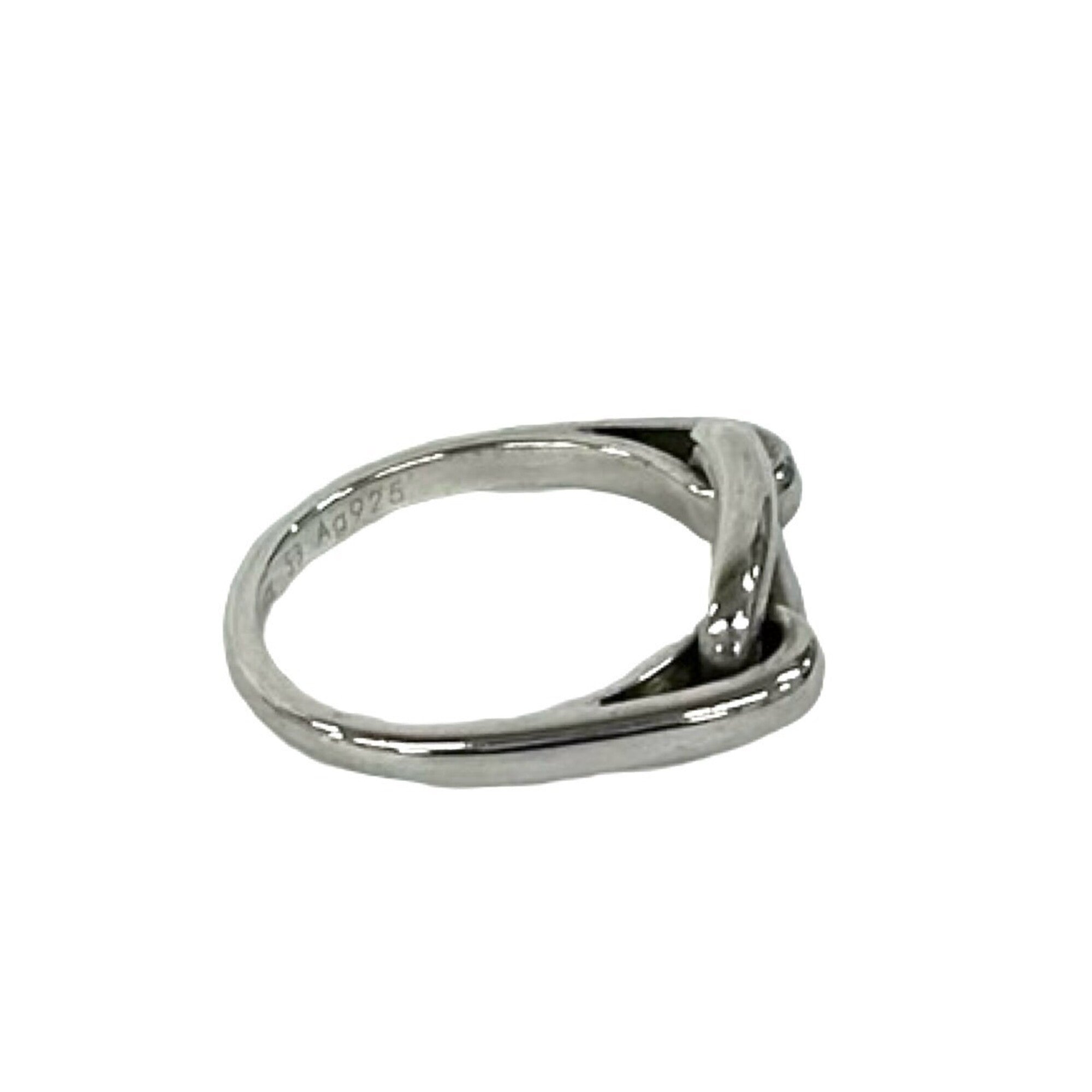 Hermes Silver Silver 925 Band Ring (Pre-Owned)