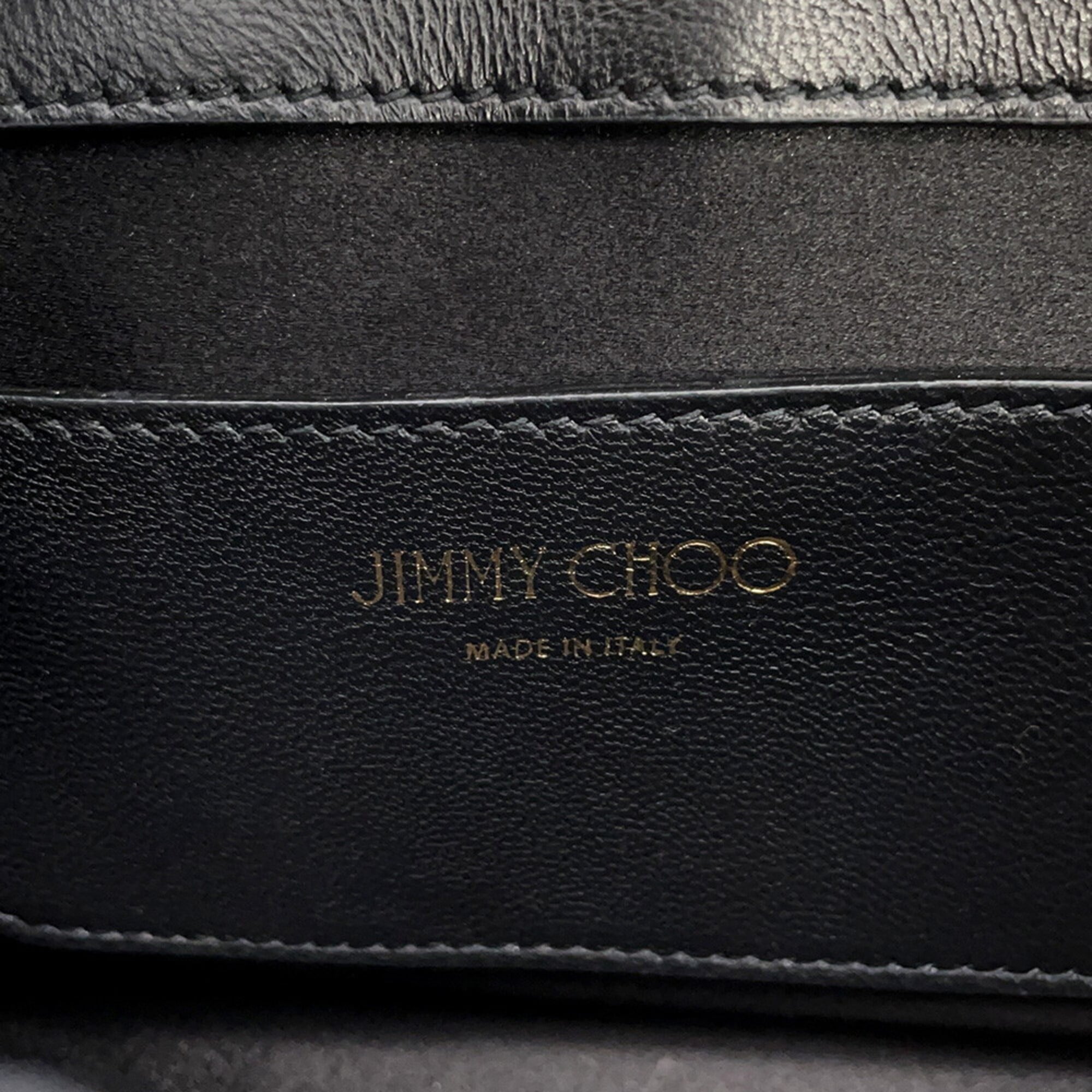 Jimmy Choo Black Leather Handbag Shoulder Bag (Pre-Owned)