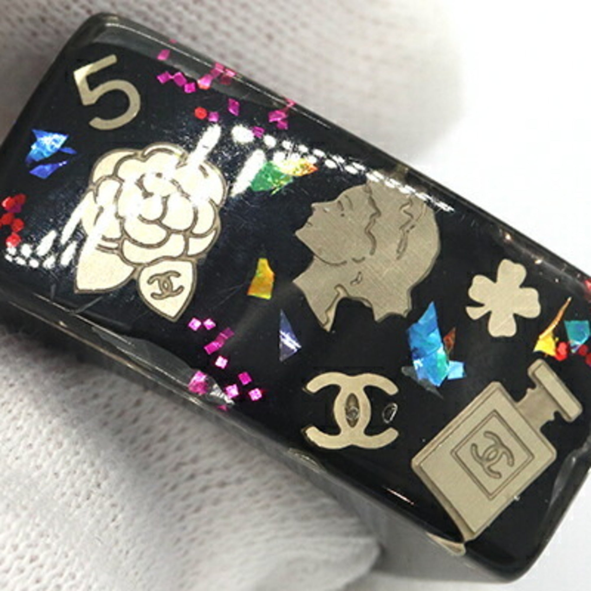Chanel Black Resin Band Ring (Pre-Owned)