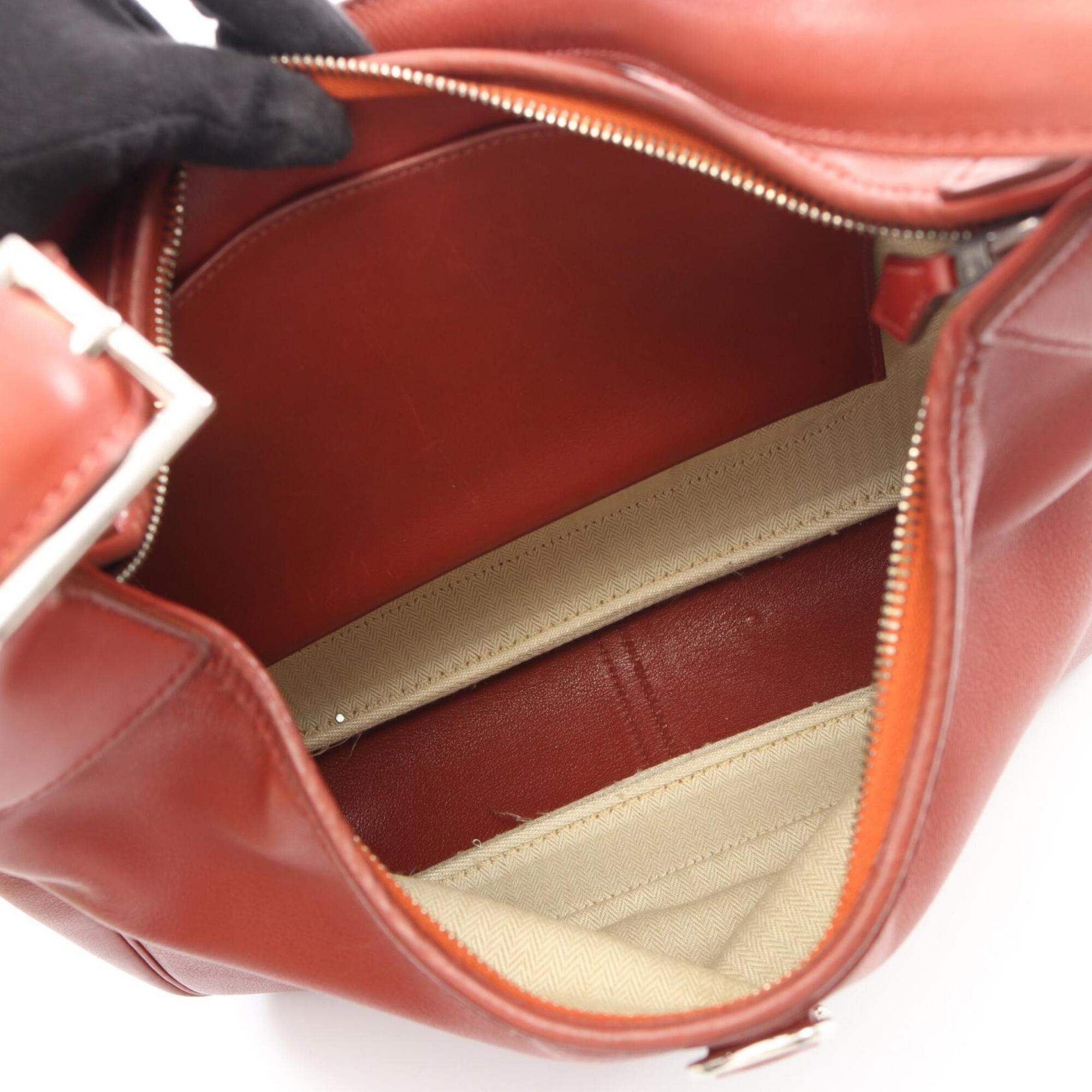 Hermes Bordeaux Rouge H Taurillon Clemence Leather Shoulder Bag (Pre-Owned)