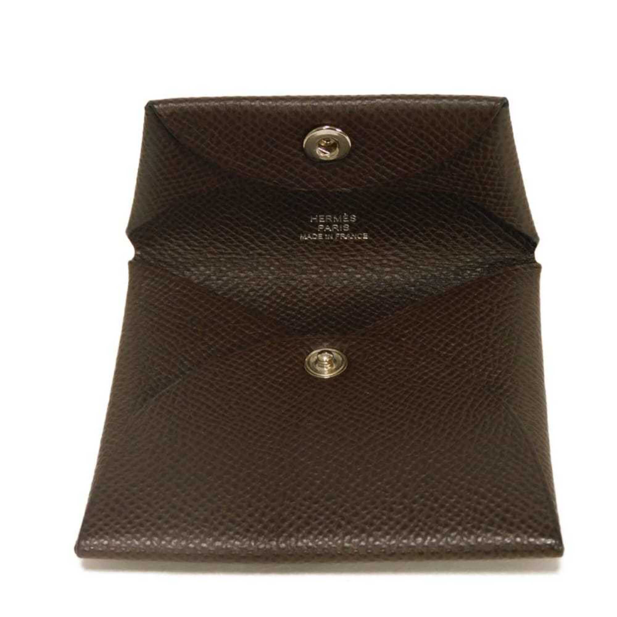 Hermes Brown Chocolat Dark Brown Epsom Leather Coin Purse/Coin Case (Pre-Owned)