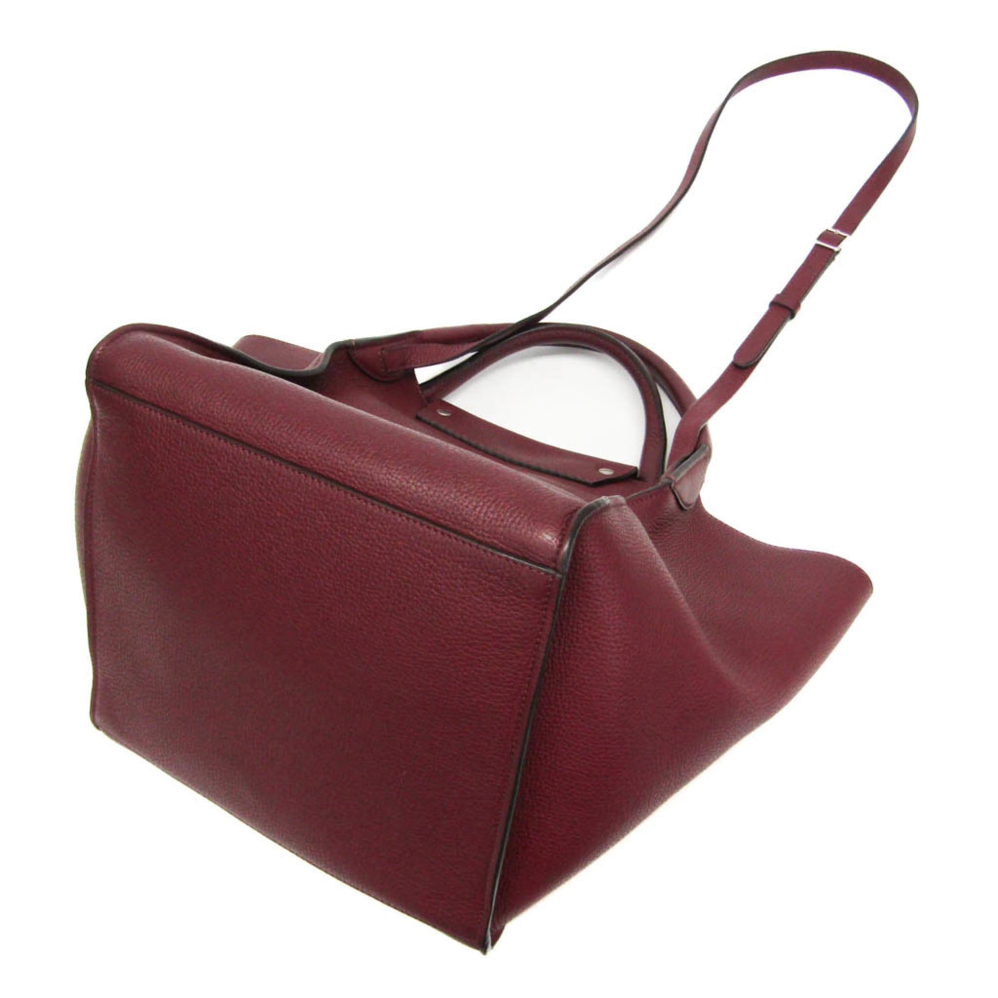 Celine Big Bag Smooth Leather Burgundy Leather Handbag (Pre-Owned)