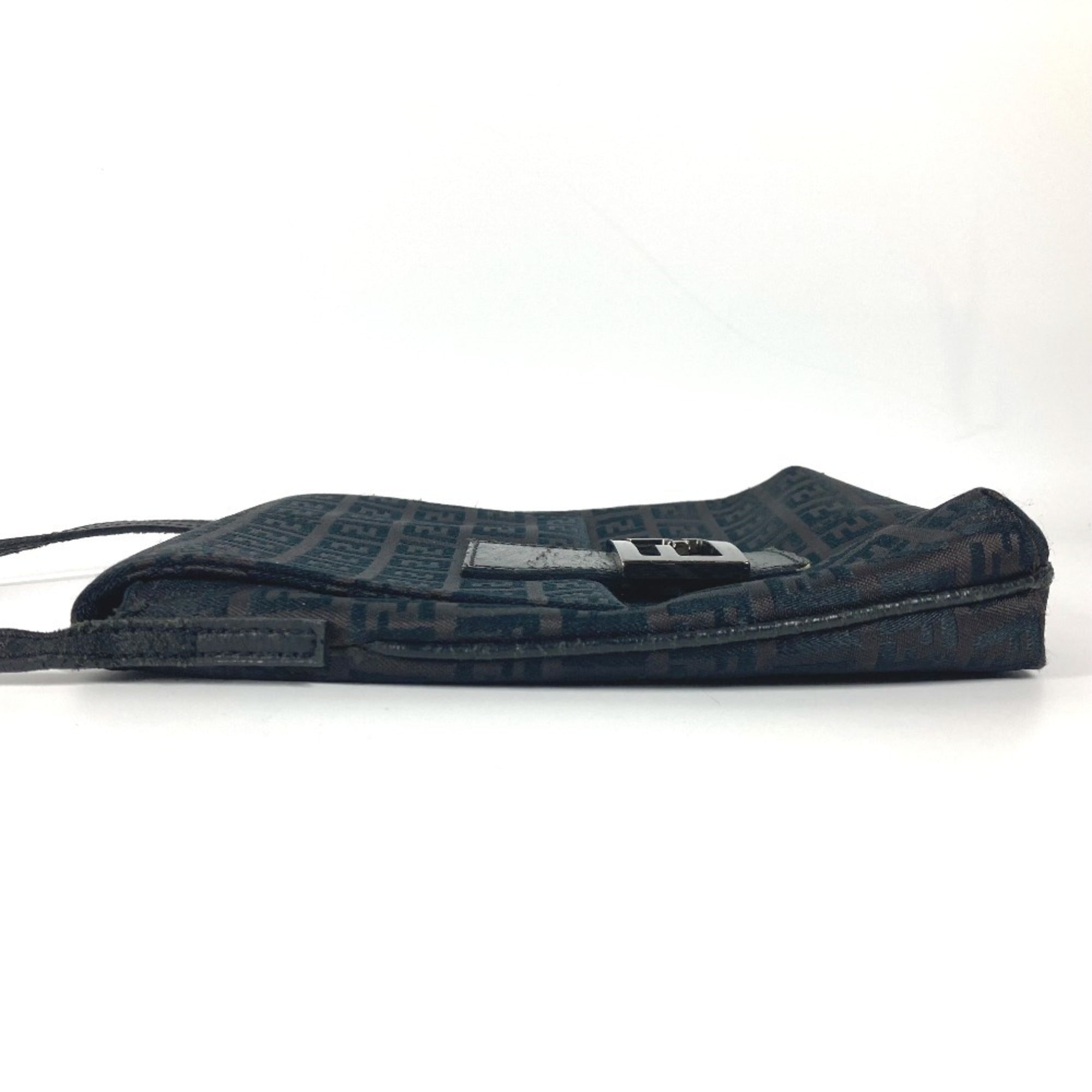Fendi Black Canvas Leather Pochette Shoulder Bag (Pre-Owned)