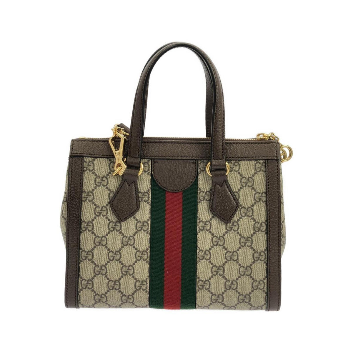 Gucci Beige Brown Gg Supreme Leather Handbag (Pre-Owned)
