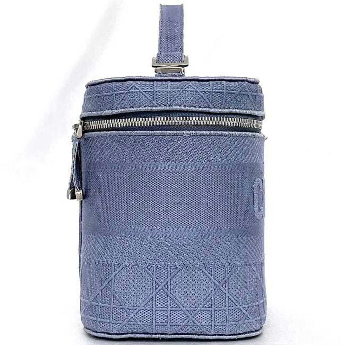Christian Dior Light Blue Canvas Handbag Vanity Bag (Pre-Owned)