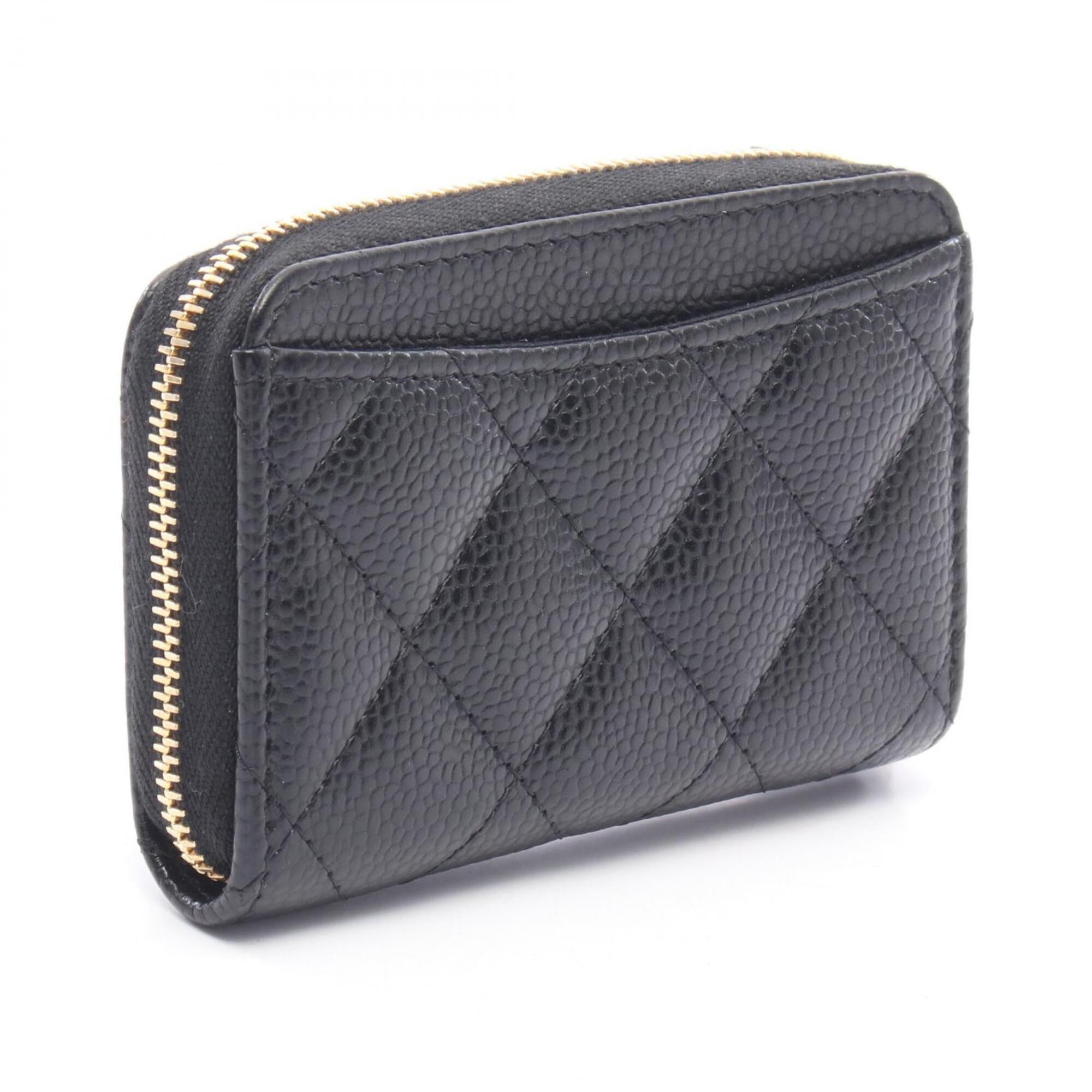 Chanel Black Grained Calfskin Coin Purse/Coin Case (Pre-Owned)