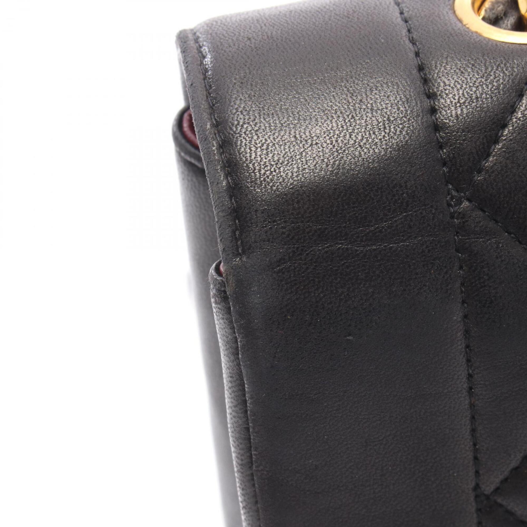 Chanel Black Leather Handbag Shoulder Bag (Pre-Owned)