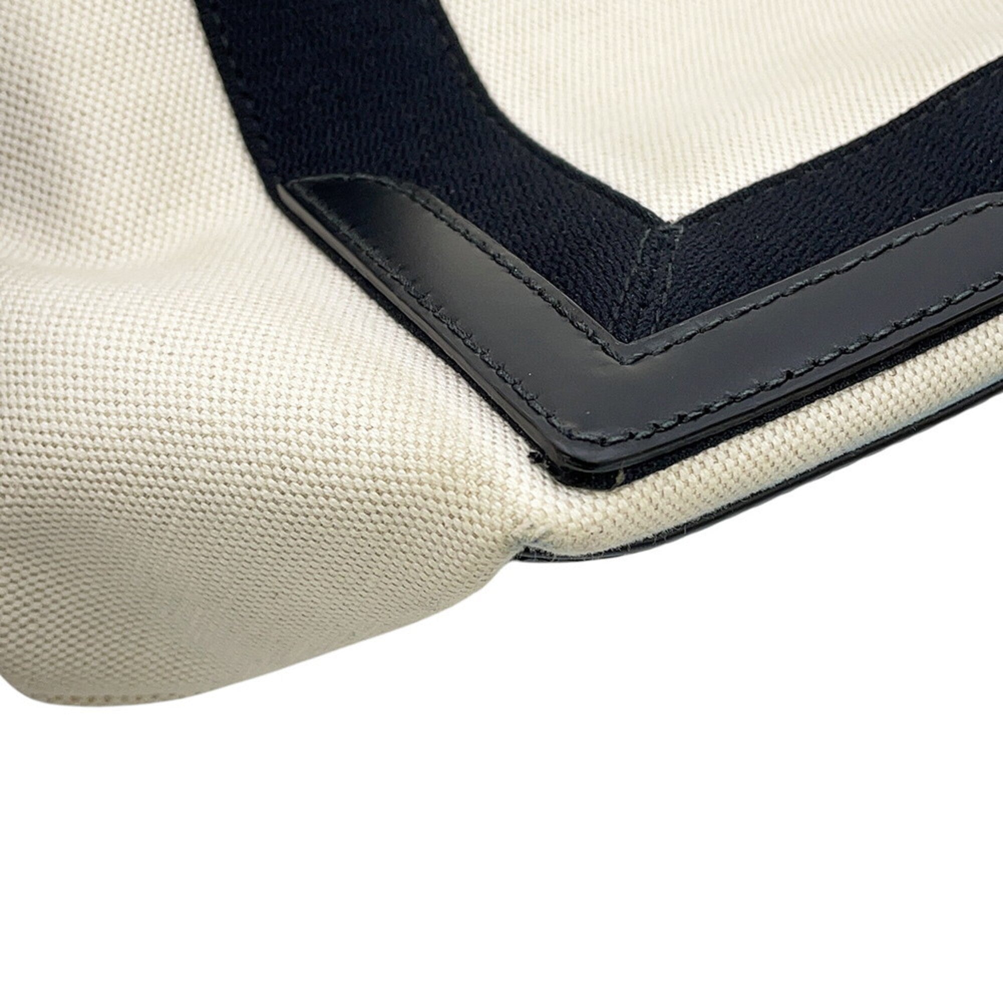 Balenciaga Black White Canvas Leather Handbag Pouch Tote Bag (Pre-Owned)