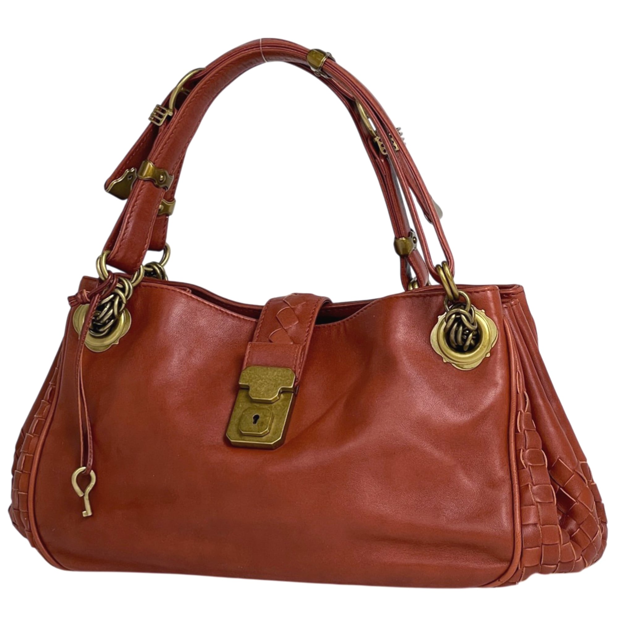 Bottega Veneta Brown Leather Handbag Shoulder Bag (Pre-Owned)