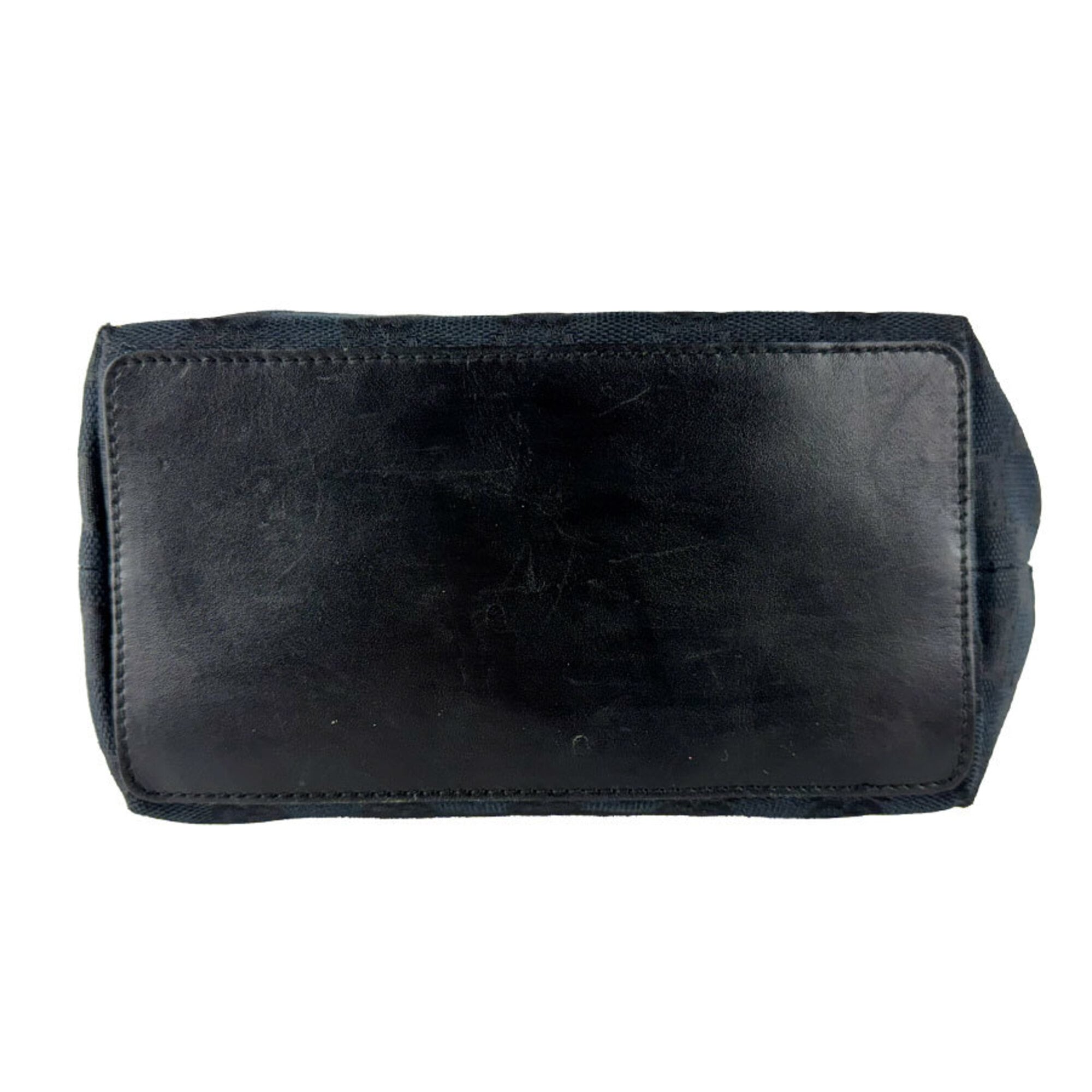 Gucci Black Gg Canvas Leather Handbag (Pre-Owned)