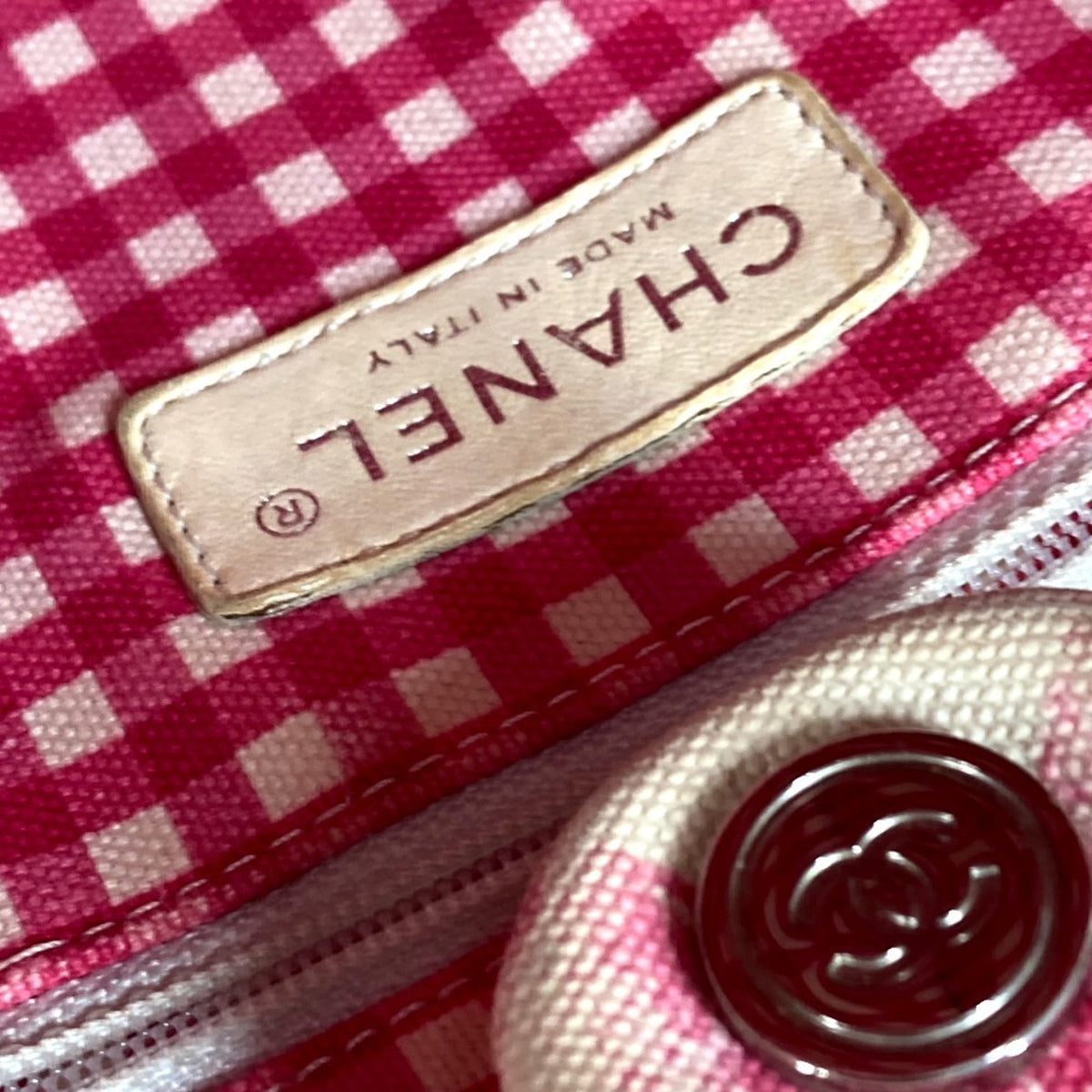 Chanel Pink Canvas Handbag Tote Bag (Pre-Owned)