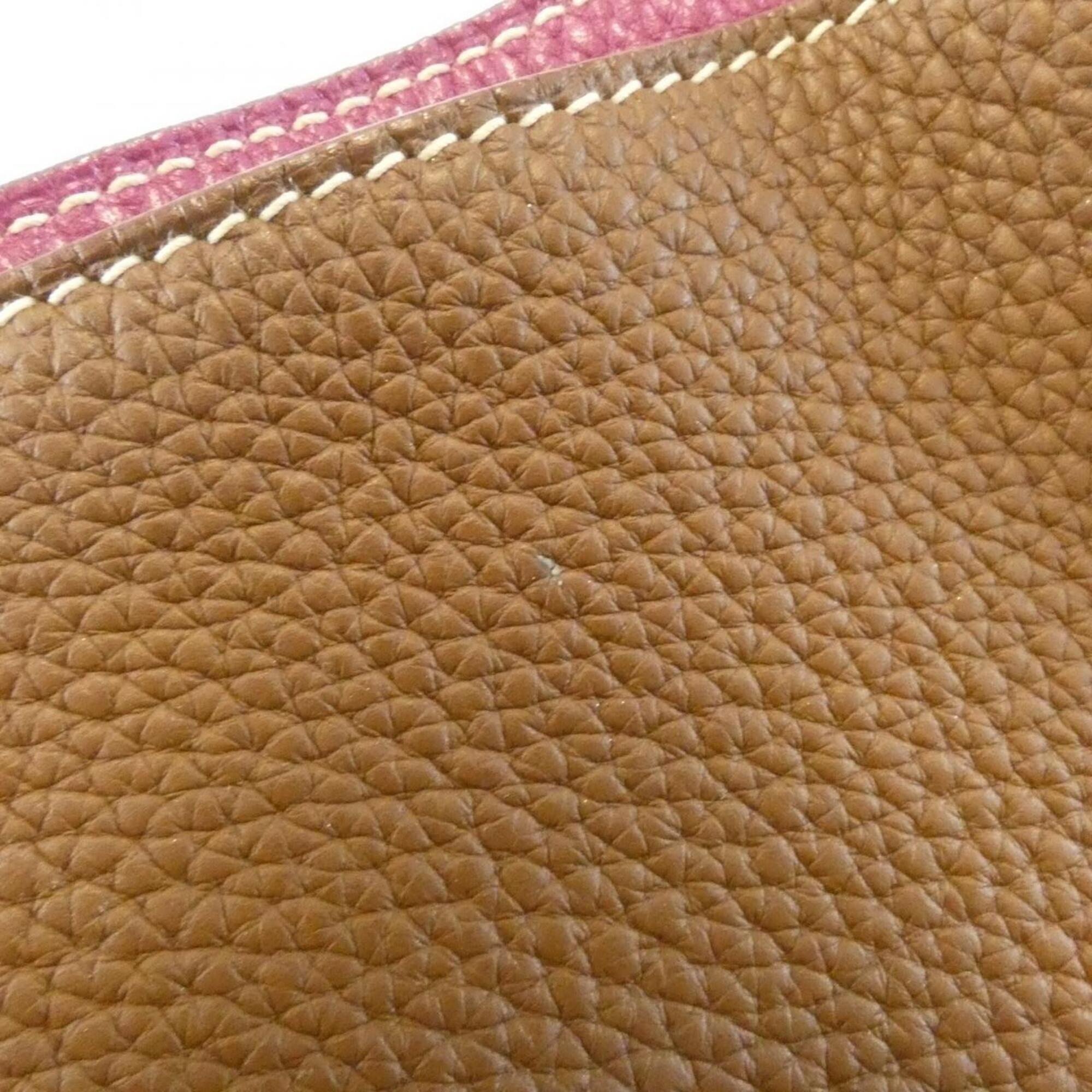 Hermes Pink Taurillon Clemence Leather Handbag (Pre-Owned)