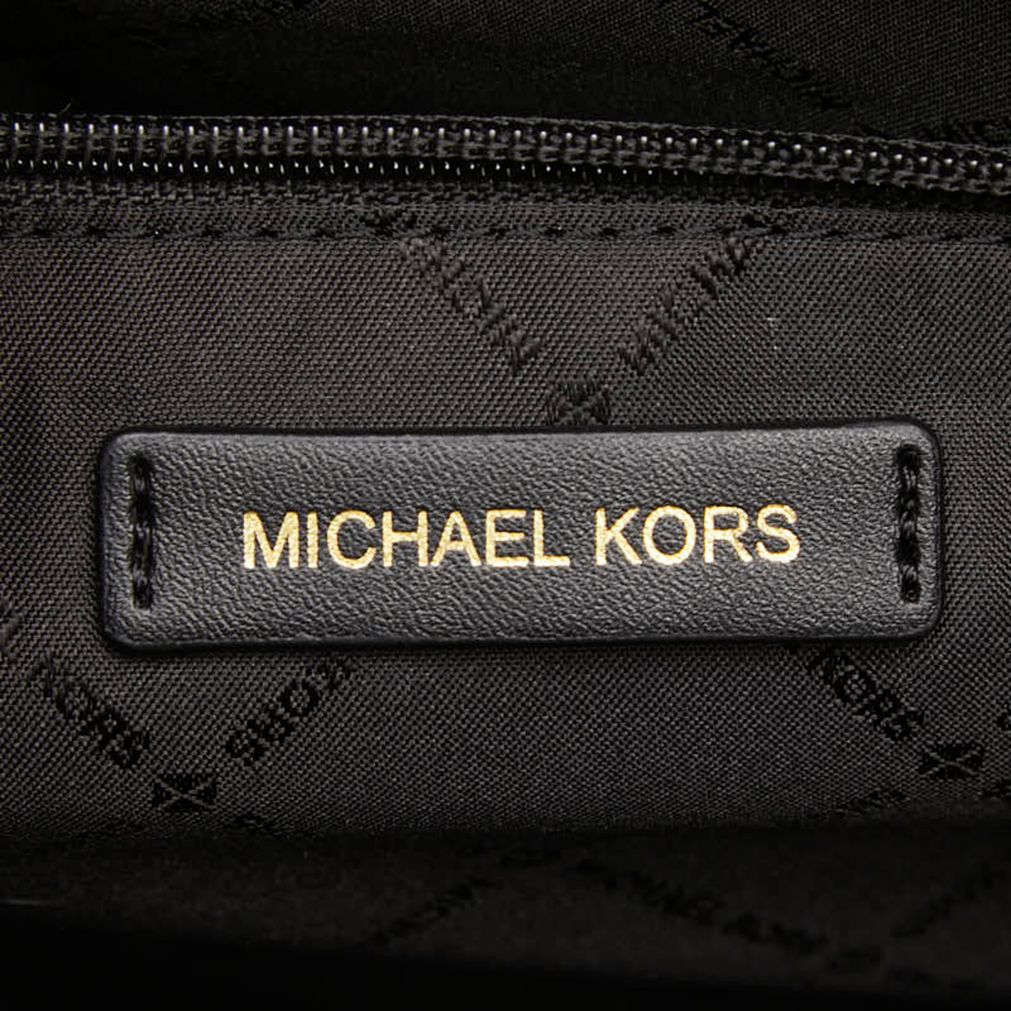 Michael Kors Beige Black Leather Canvas Handbag Shoulder Bag (Pre-Owned)