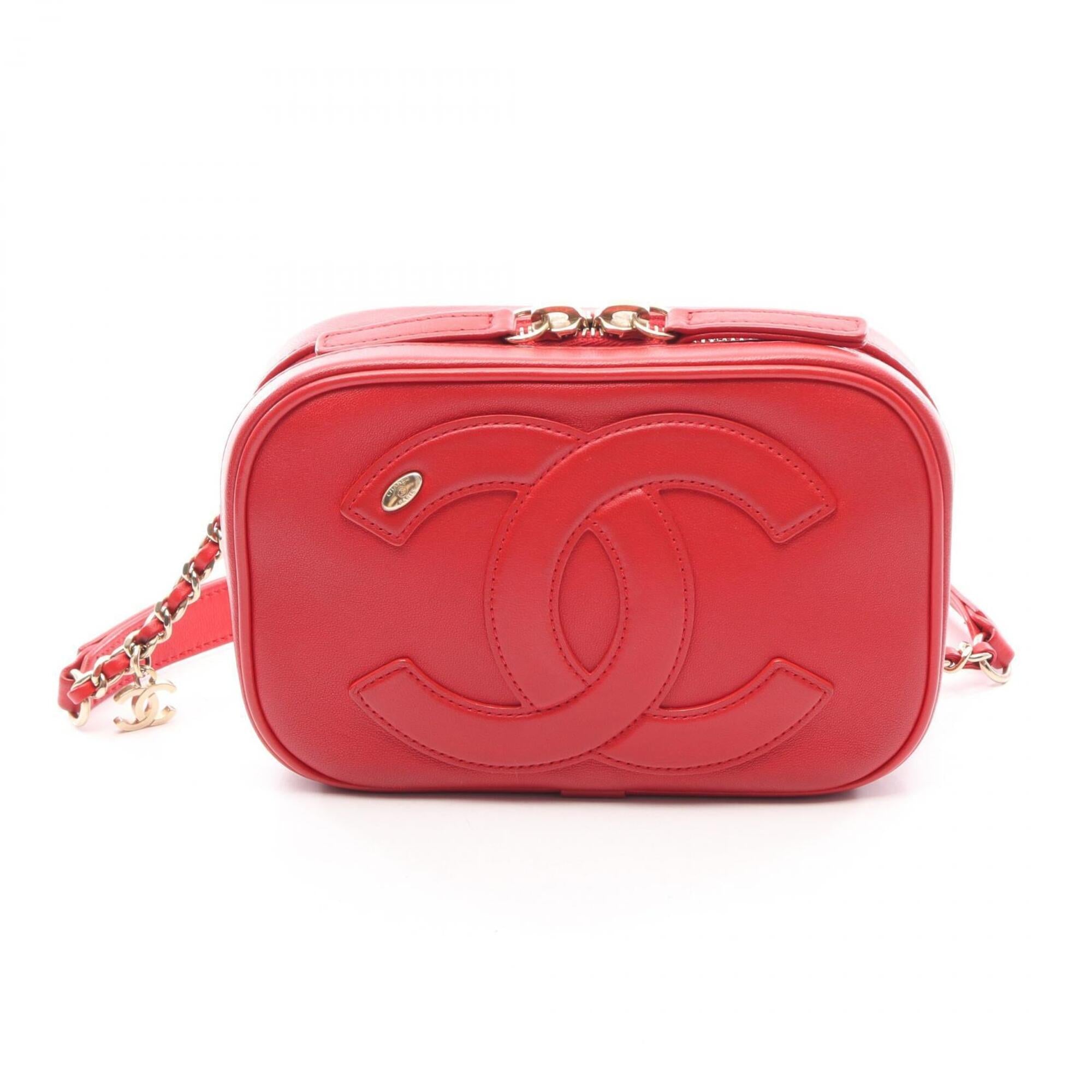Chanel Red Color Leather Fanny Pack (Pre-Owned)