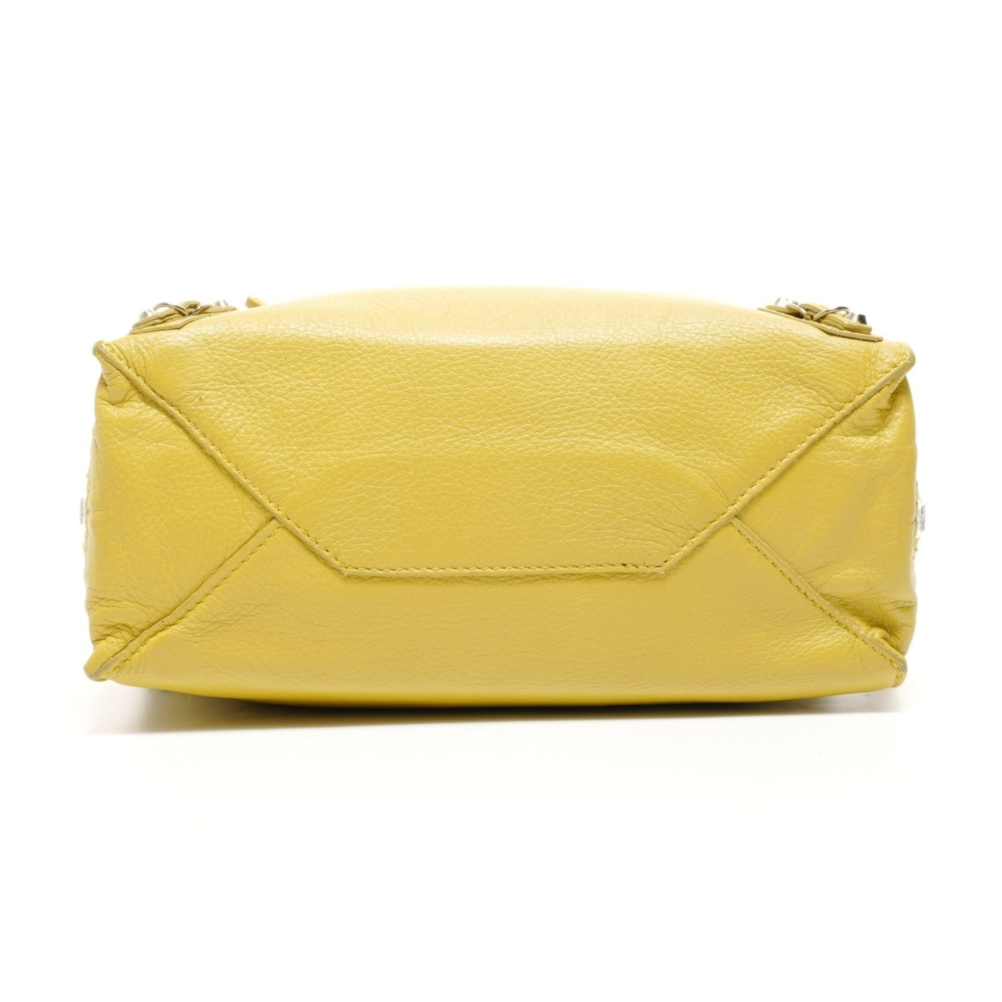 Balenciaga Paper Yellow Leather Shoulder Bag (Pre-Owned)