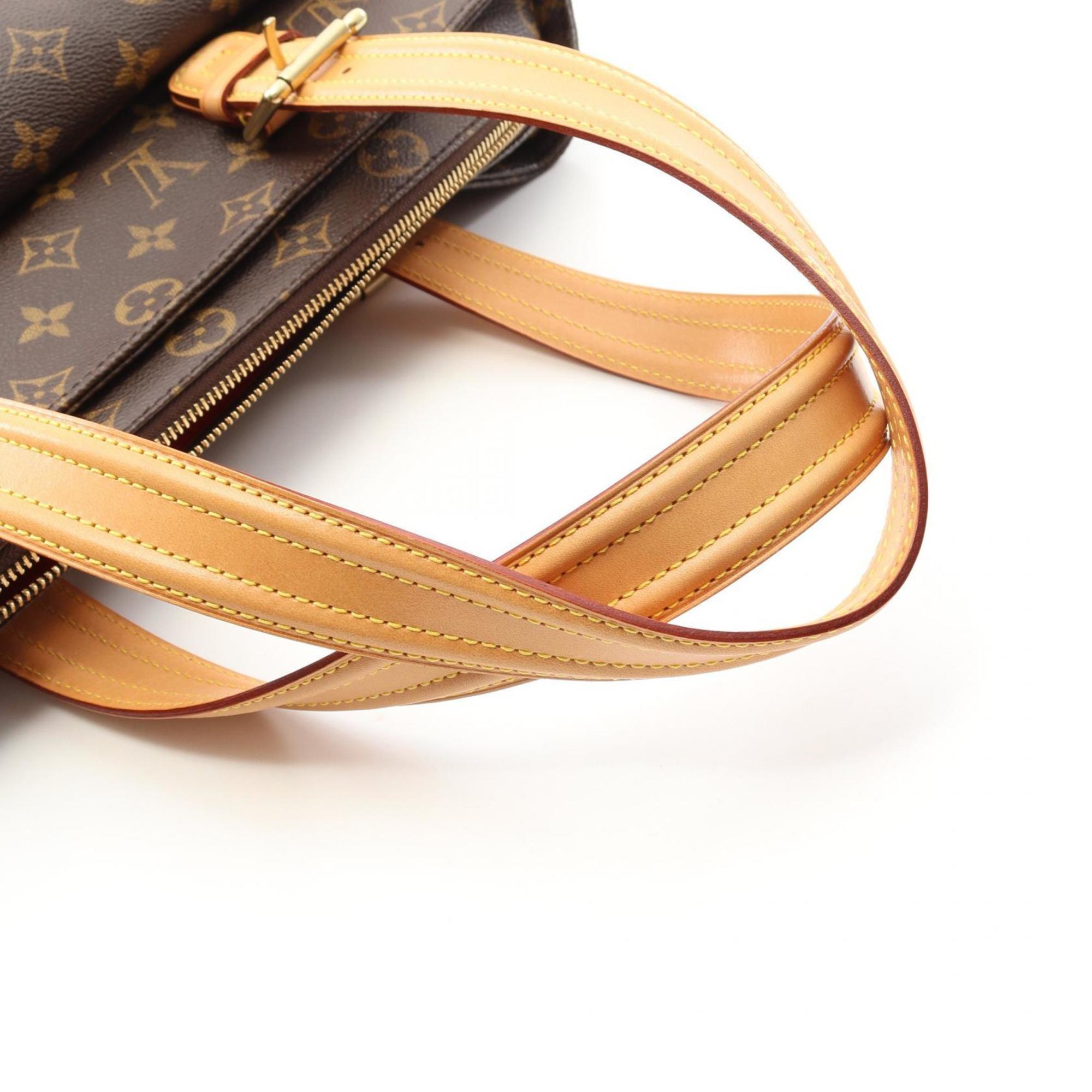 Louis Vuitton Brown Coated Canvas Pvc Monogram Leather Handbag (Pre-Owned)