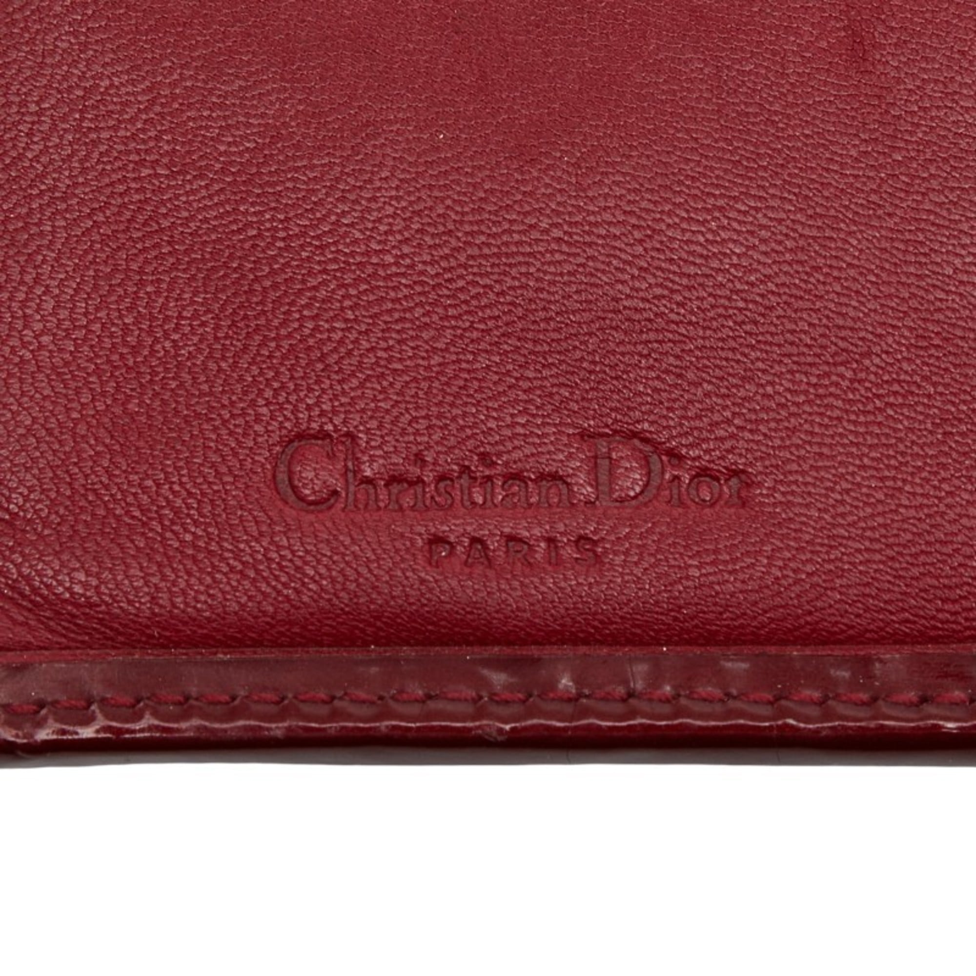 Christian Dior Red Color Nylon Leather Long Wallet (Bi-Fold) (Pre-Owned)