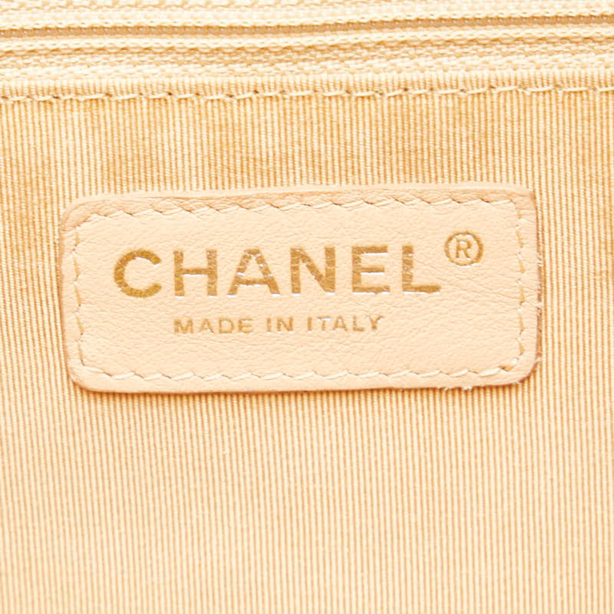 Chanel Beige Caviar Leather Handbag (Pre-Owned)