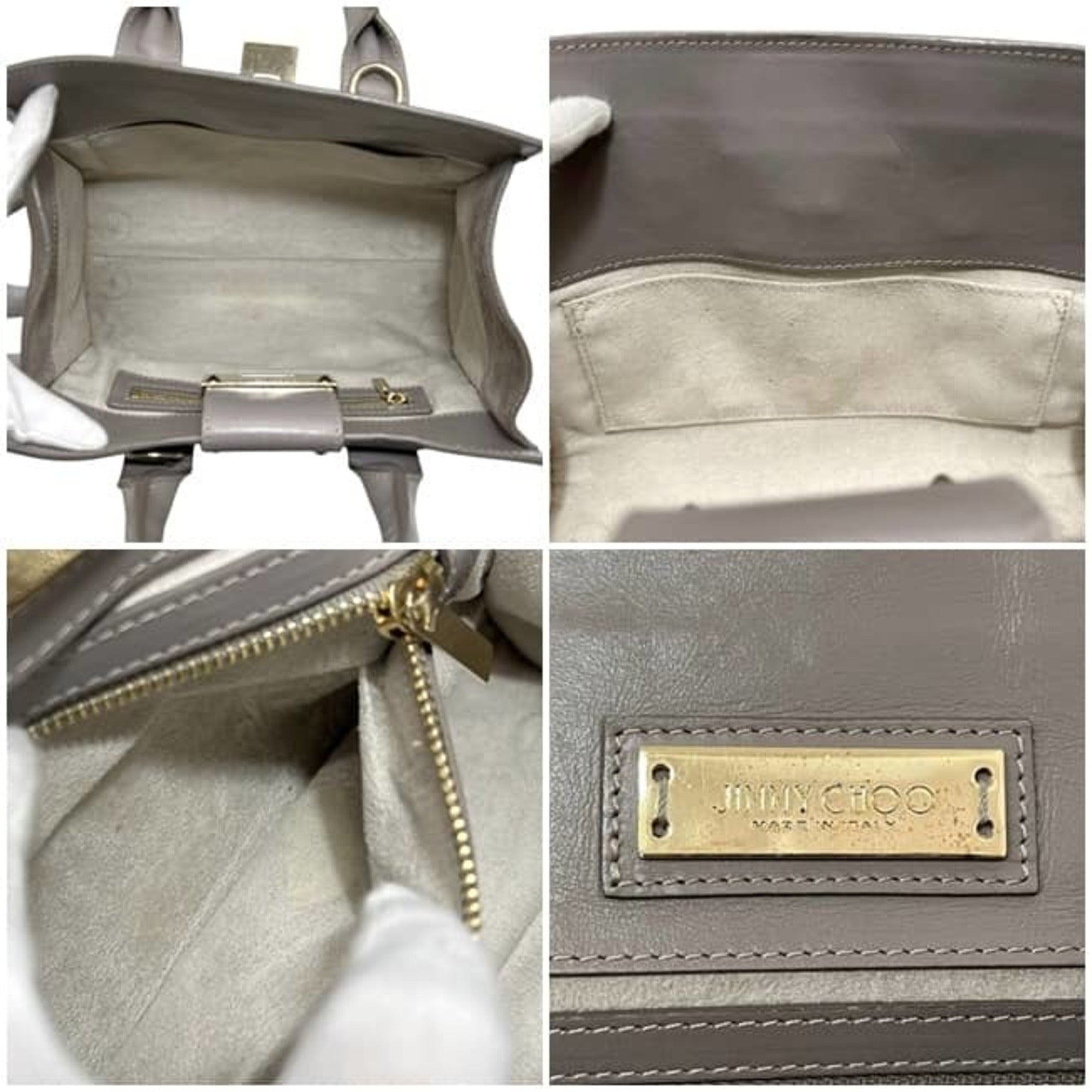 Jimmy Choo Gray Leather Handbag (Pre-Owned)