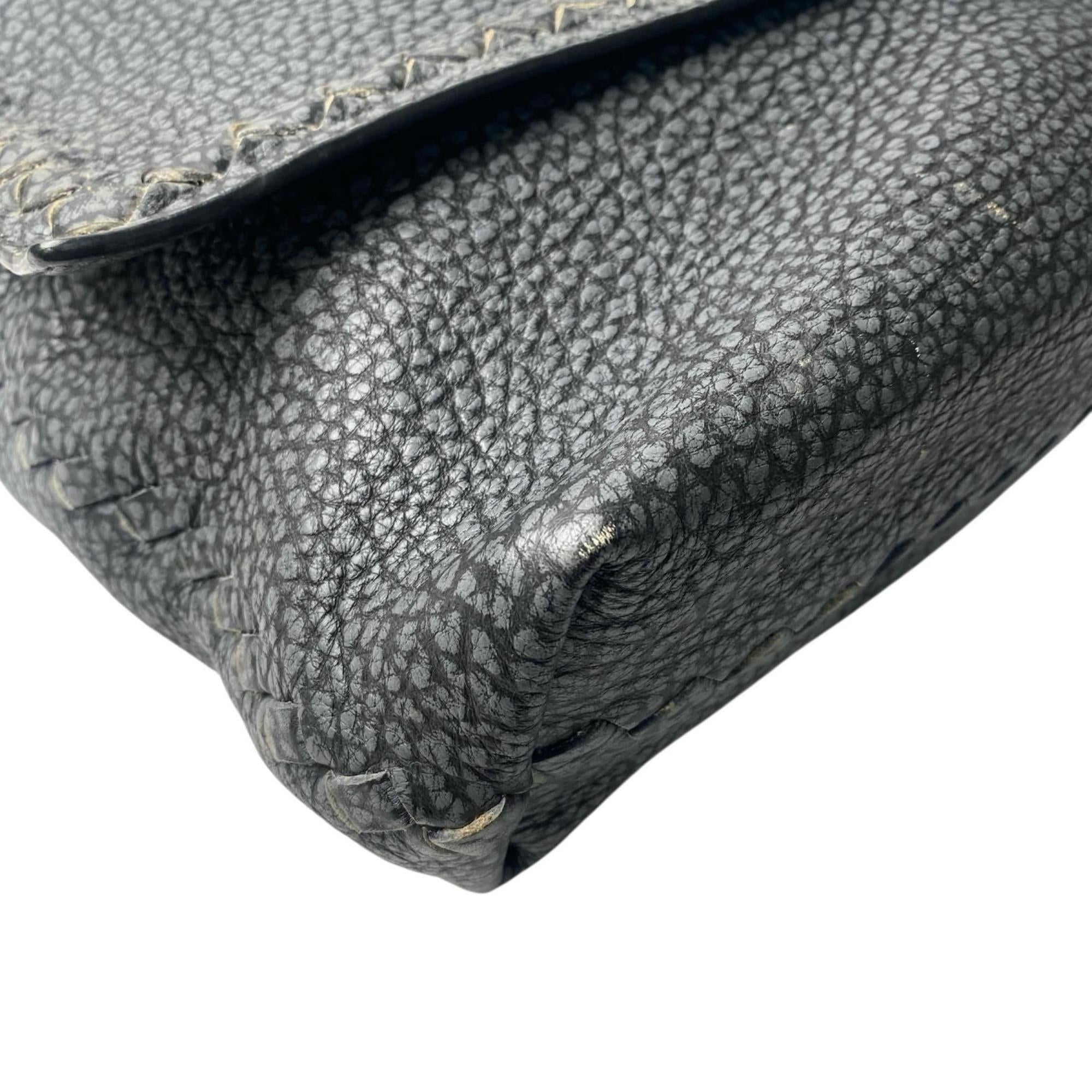 Bottega Veneta Gray Leather Messenger Bag Shoulder Bag (Pre-Owned)