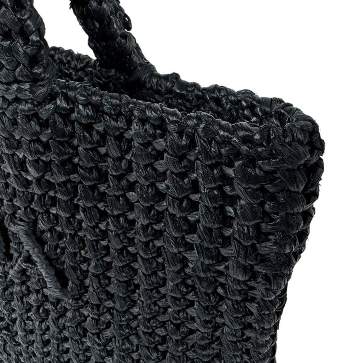 Prada Black Raffia Handbag (Pre-Owned)