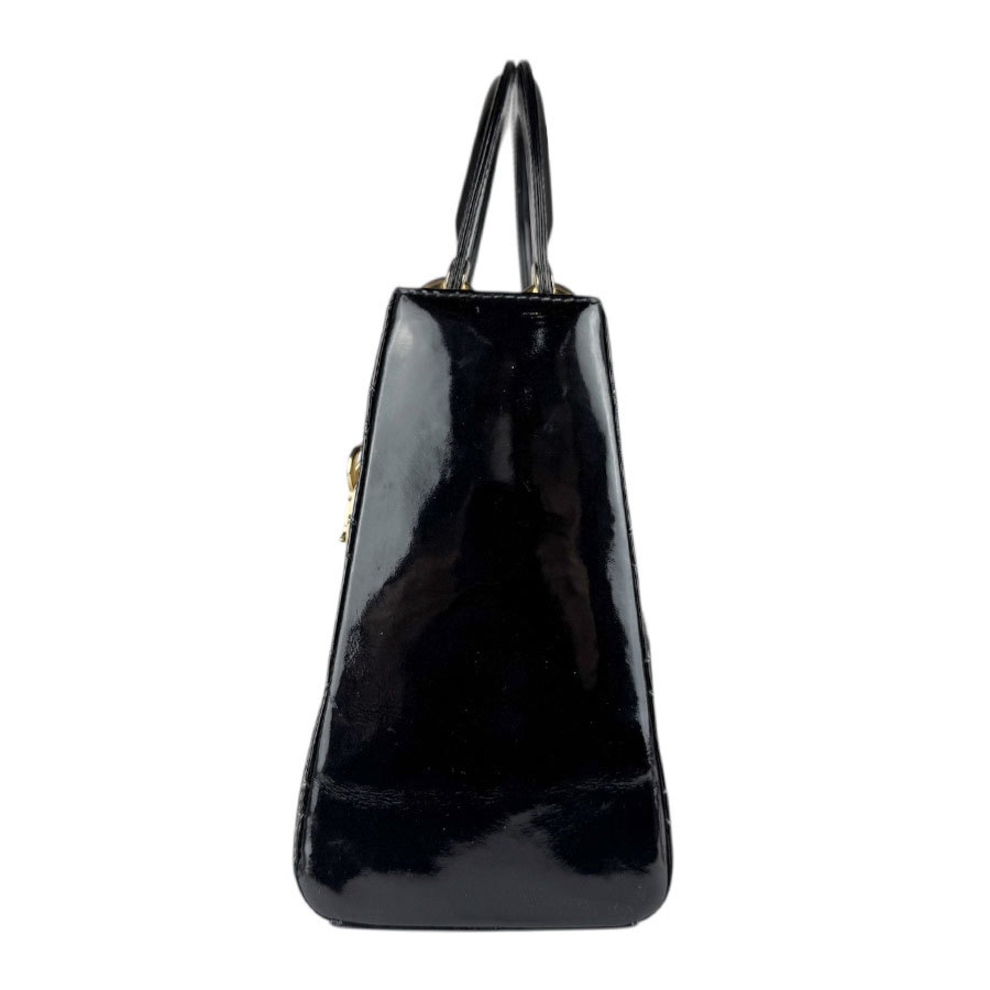 Christian Dior Black Patent Leather Handbag Shoulder Bag (Pre-Owned)