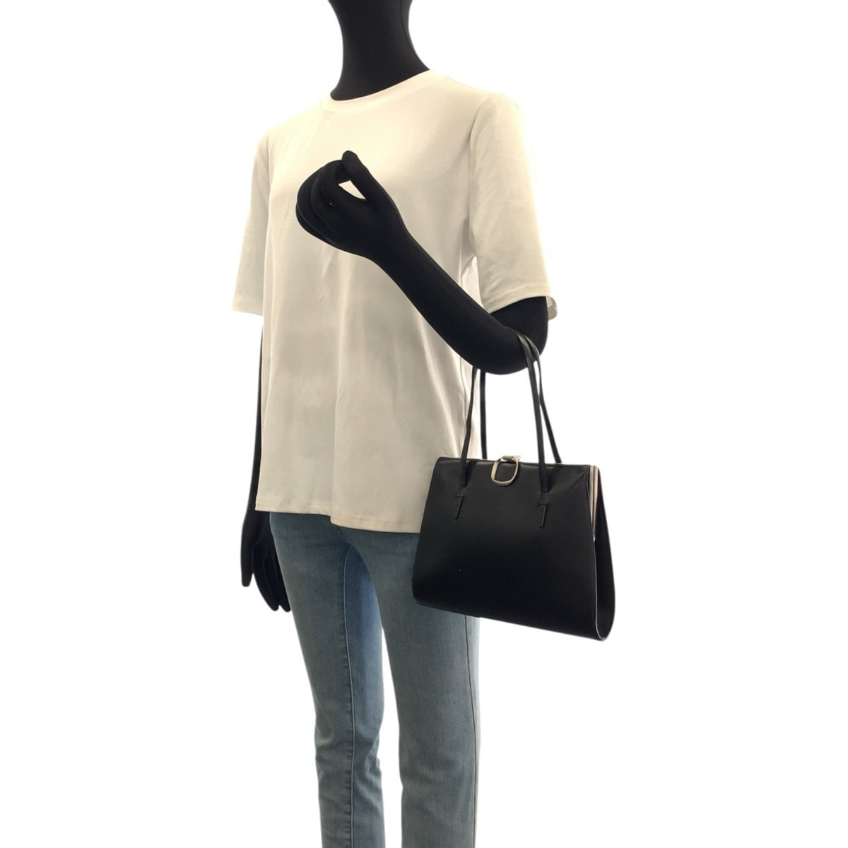 Loewe Black Leather Handbag Shoulder Bag Tote Bag (Pre-Owned)