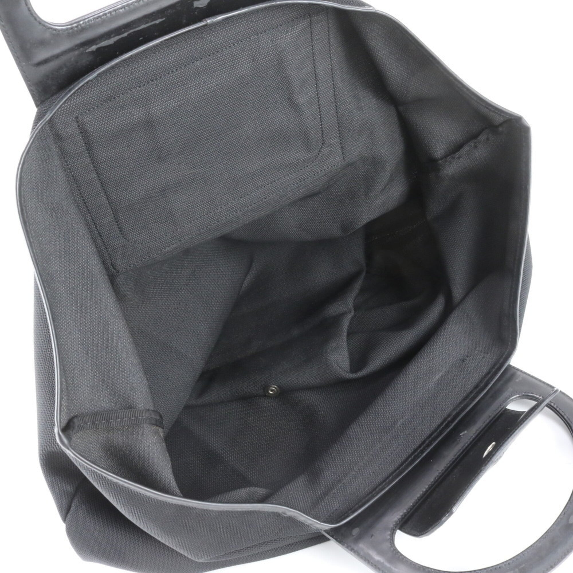 Salvatore Ferragamo Black Leather Nylon Handbag Tote Bag (Pre-Owned)