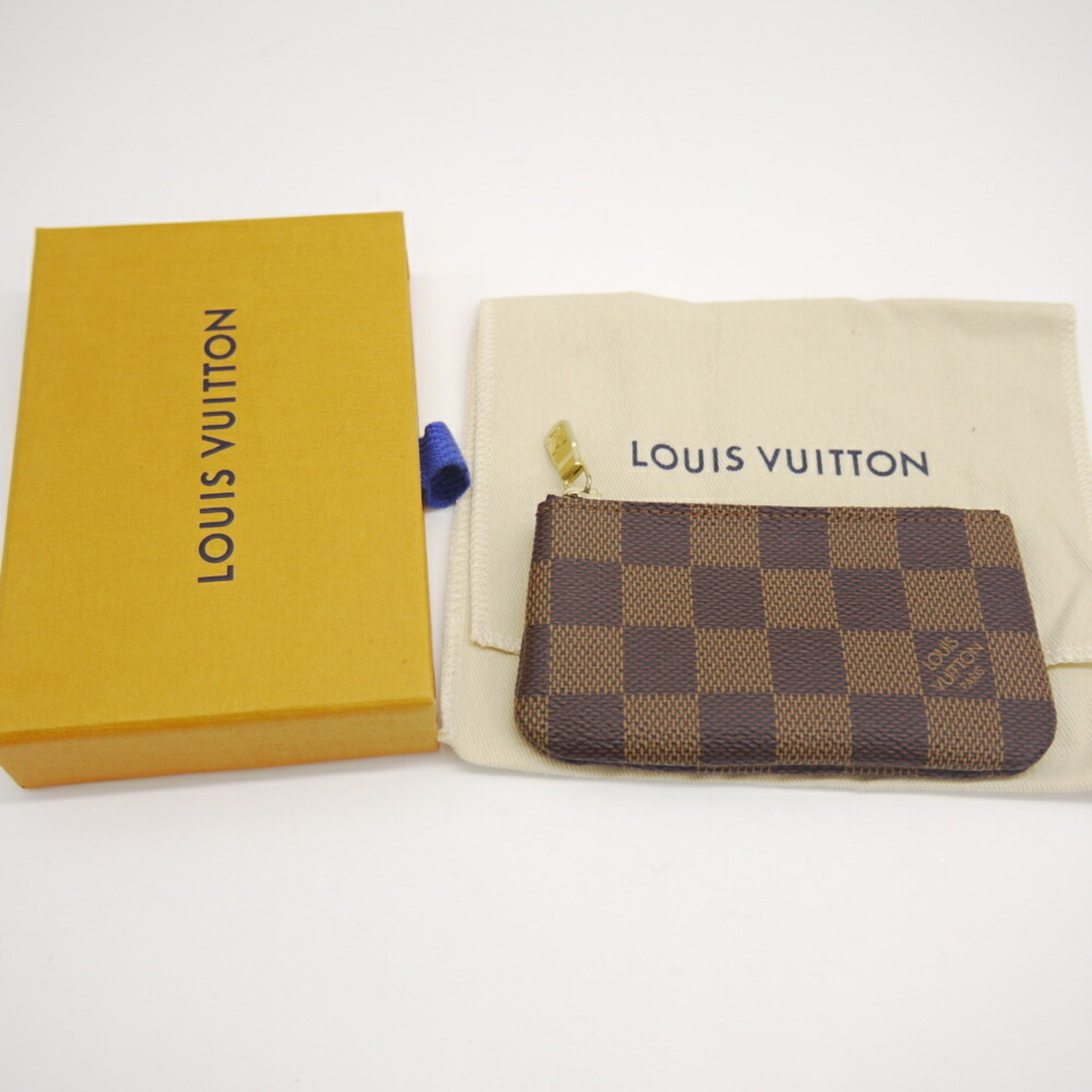 Louis Vuitton Damier Ebene Damier Canvas Leather Coin Purse/Coin Case (Pre-Owned)