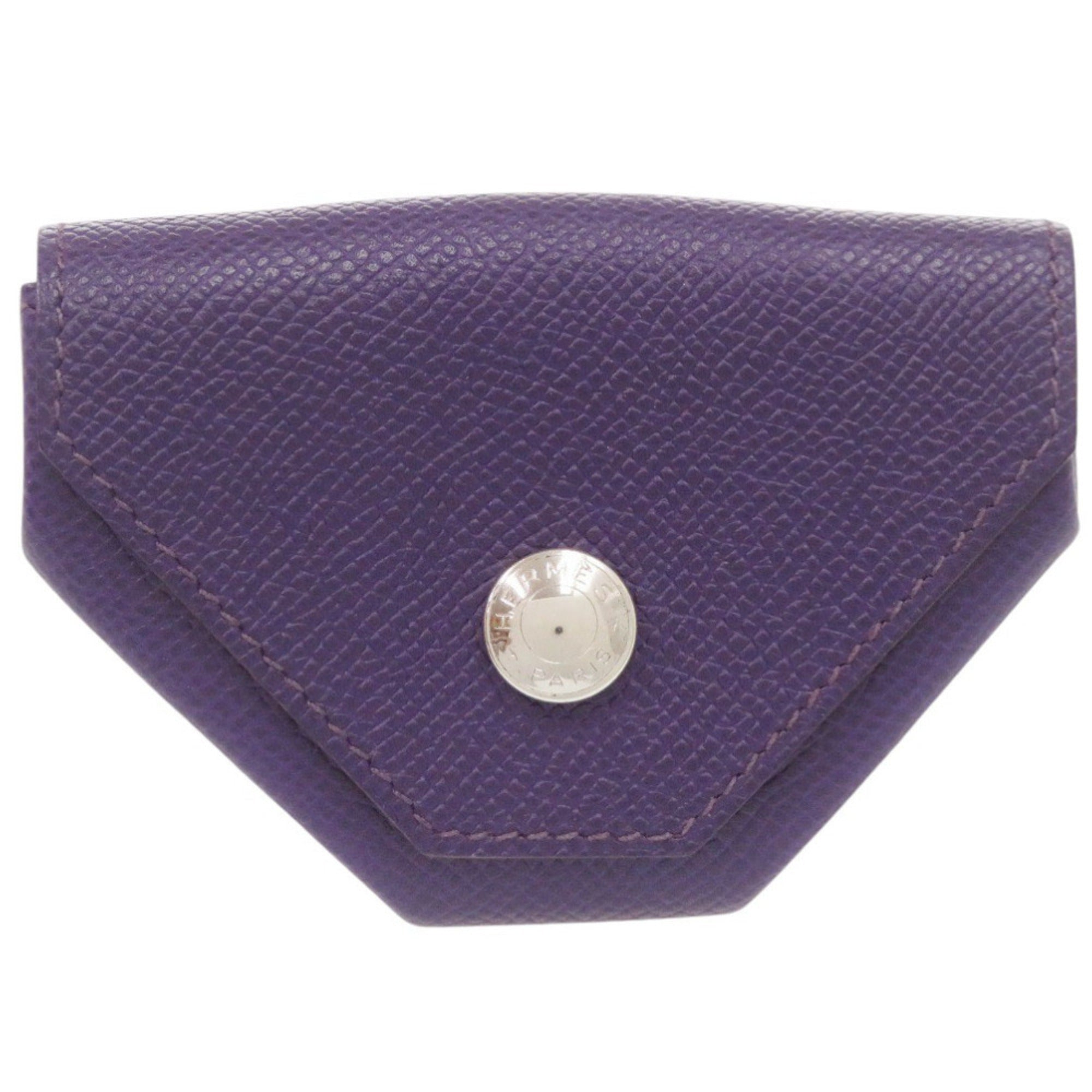 Hermes Purple Epsom Leather Coin Purse/Coin Case (Pre-Owned)