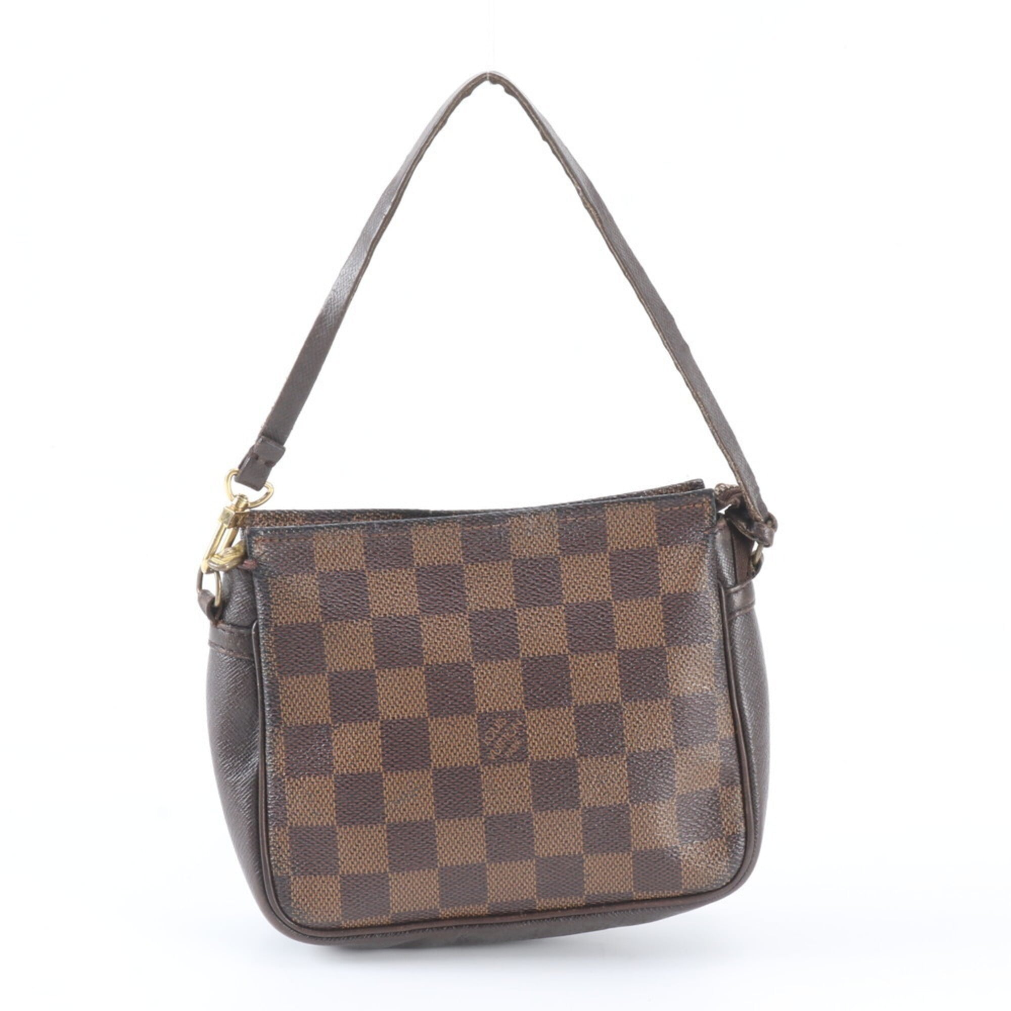 Louis Vuitton Brown Ebene Leather Coated Canvas Handbag Pouch (Pre-Owned)
