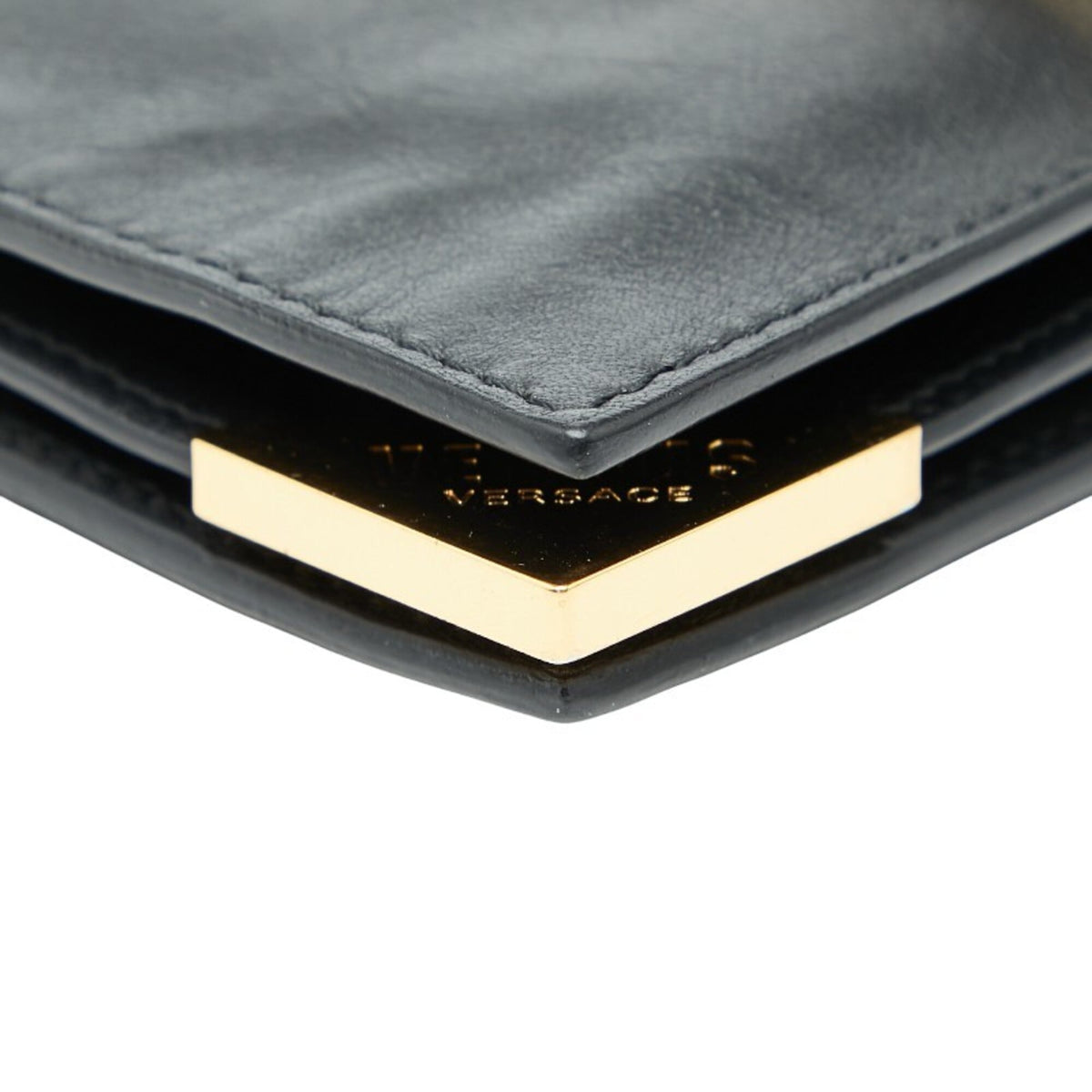 Versace Black Leather Clutch Bag (Pre-Owned)