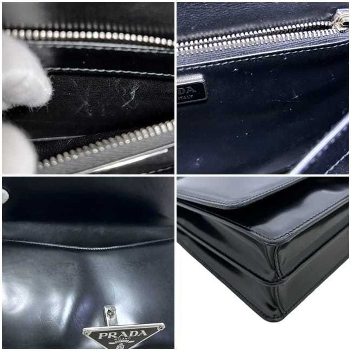 Prada Black Nero Leather Shoulder Bag (Pre-Owned)