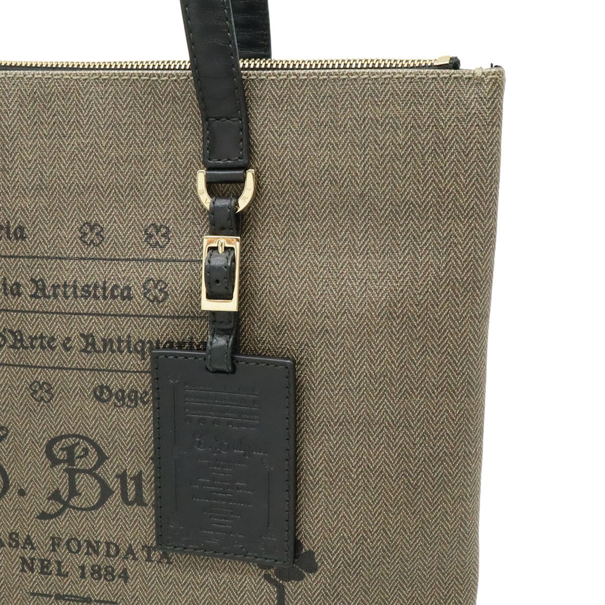 Bvlgari Black Grayish Coated Canvas Leather Shoulder Bag Tote Bag (Pre-Owned)
